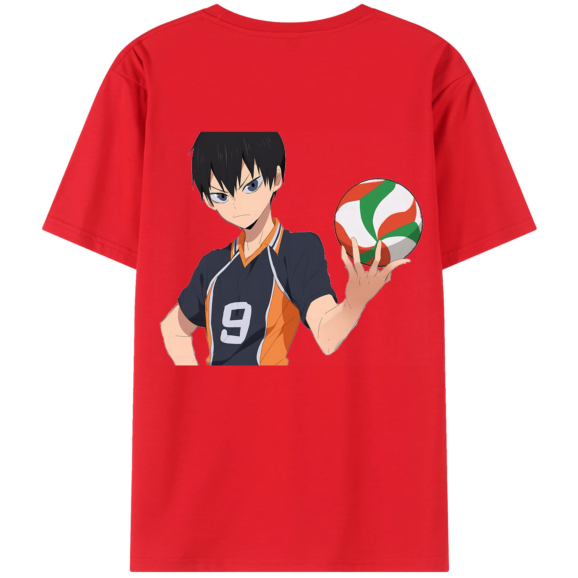 （画像用） ハイキュー!! Haikyu!! 綿100％ メンズ半袖Tシャツ（バックプリント） 通気性