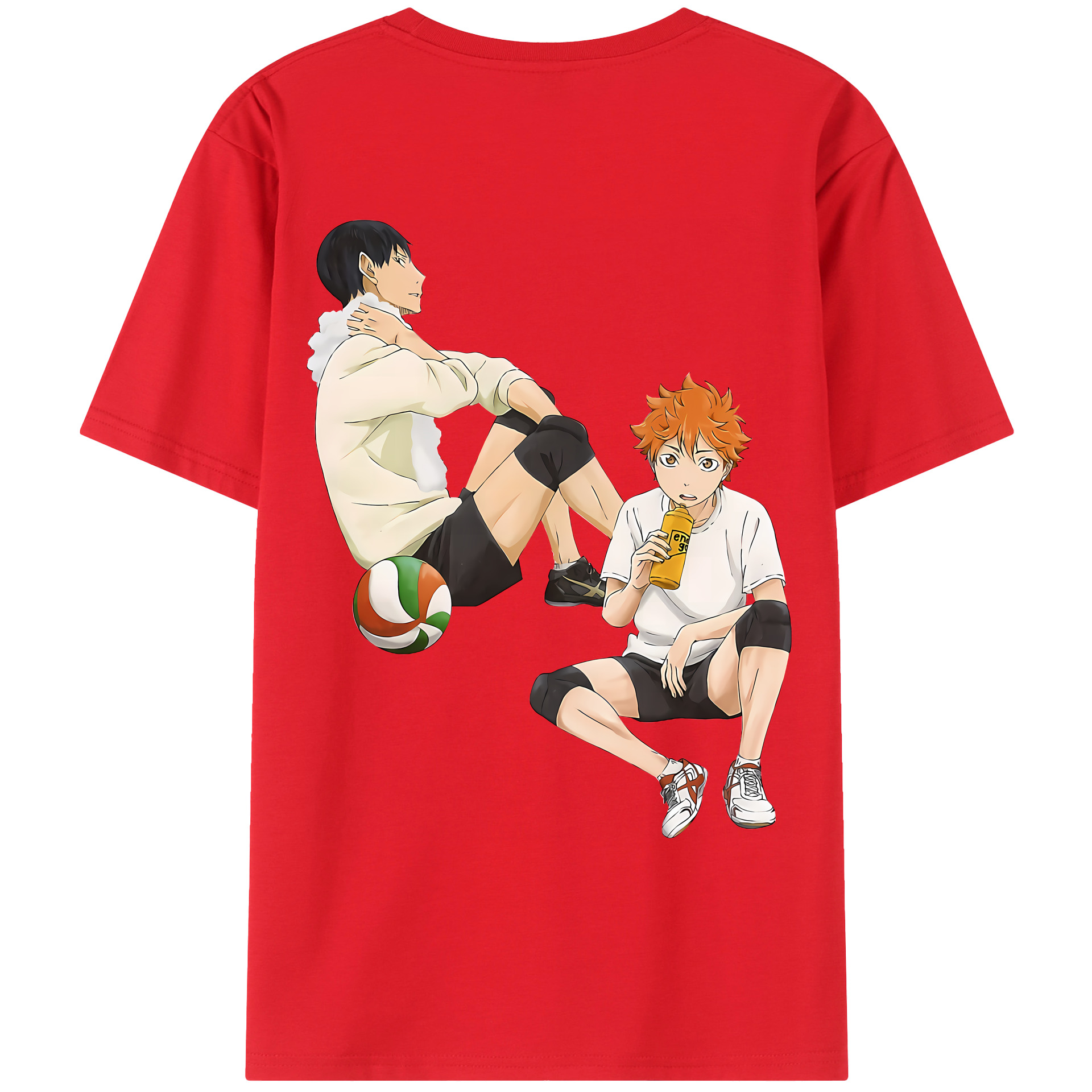 （画像用） ハイキュー!! Haikyu!! 綿100％ メンズ半袖Tシャツ（バックプリント） 通気性