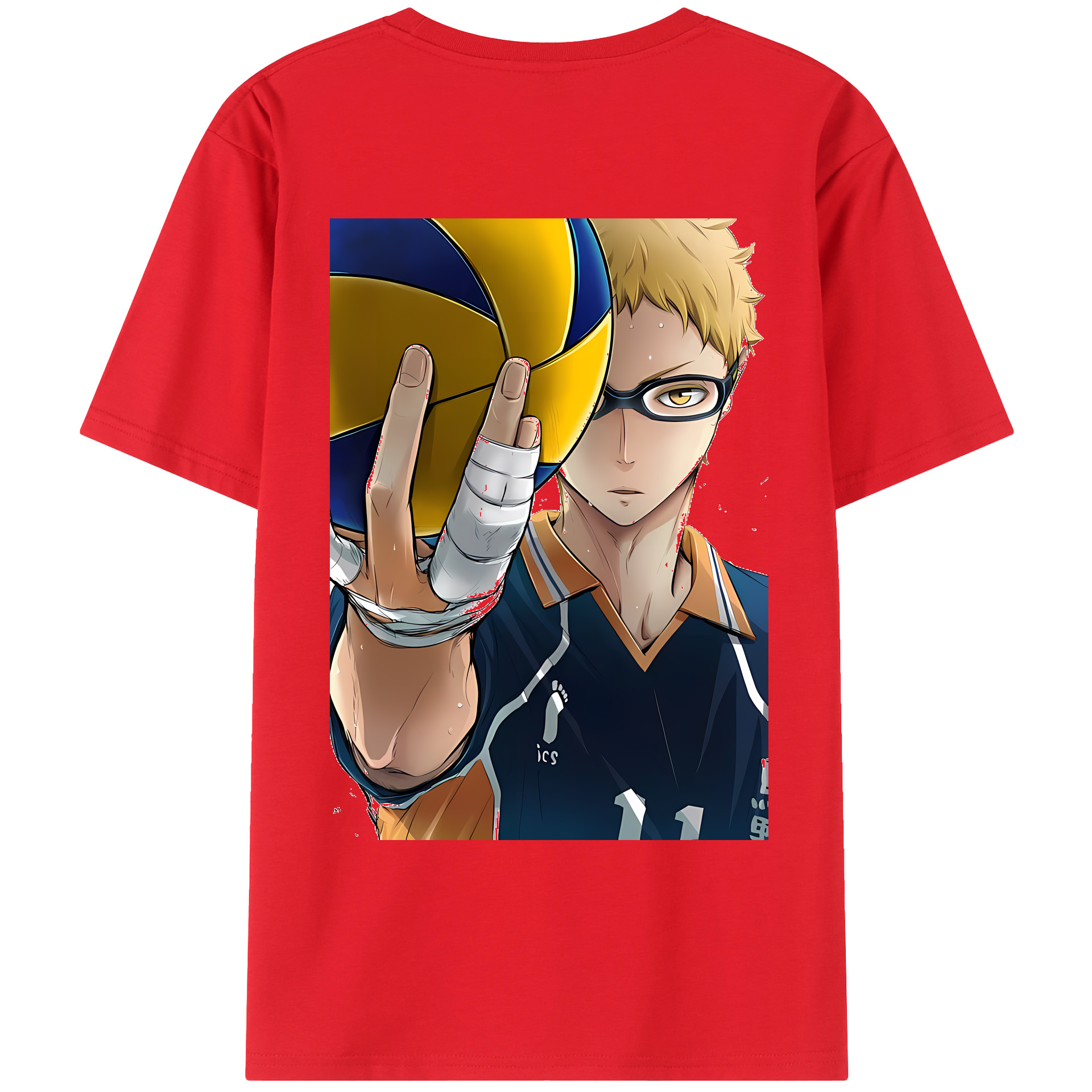（画像用） ハイキュー!! Haikyu!! 綿100％ メンズ半袖Tシャツ（バックプリント） 通気性