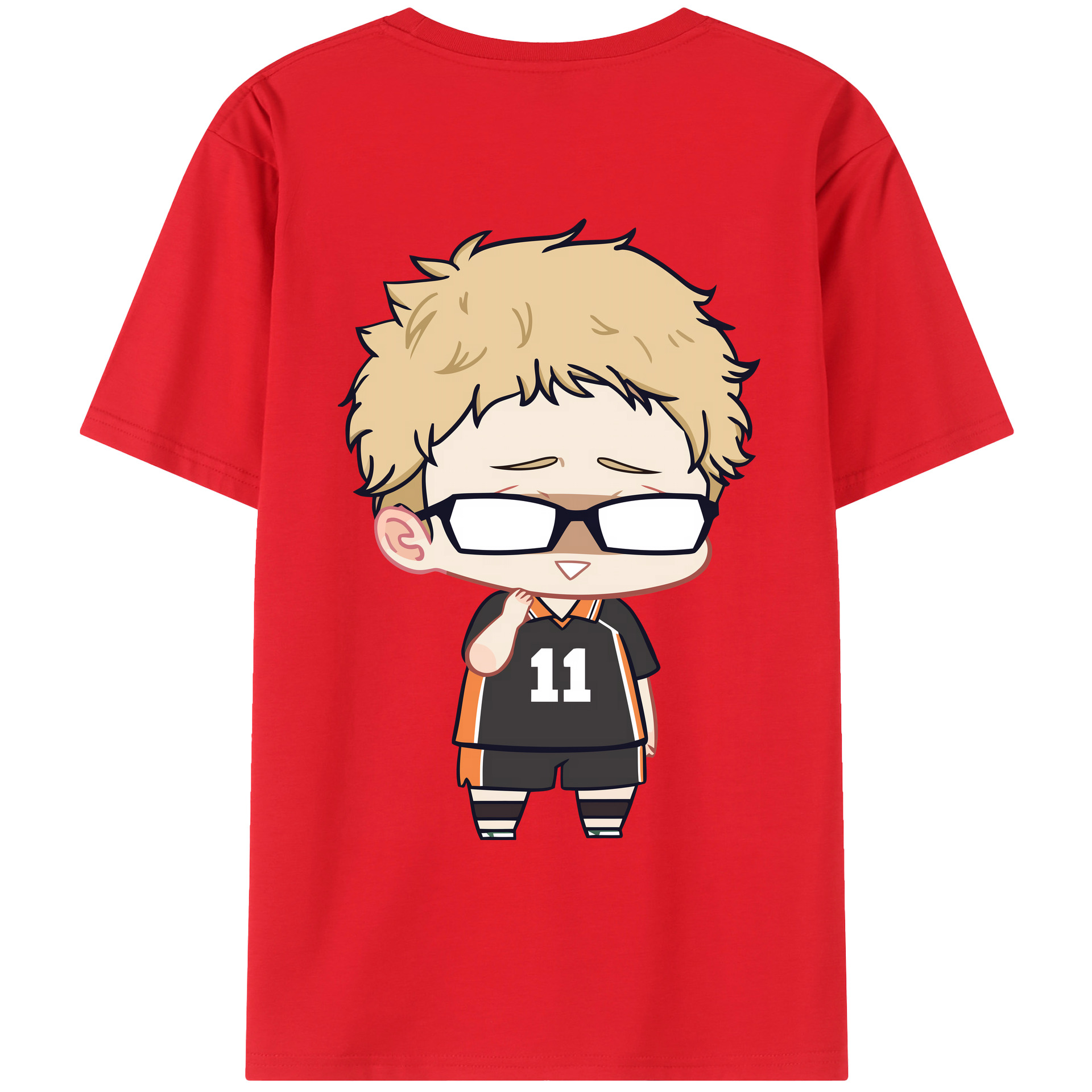 （画像用） ハイキュー!! Haikyu!! 綿100％ メンズ半袖Tシャツ（バックプリント） 通気性