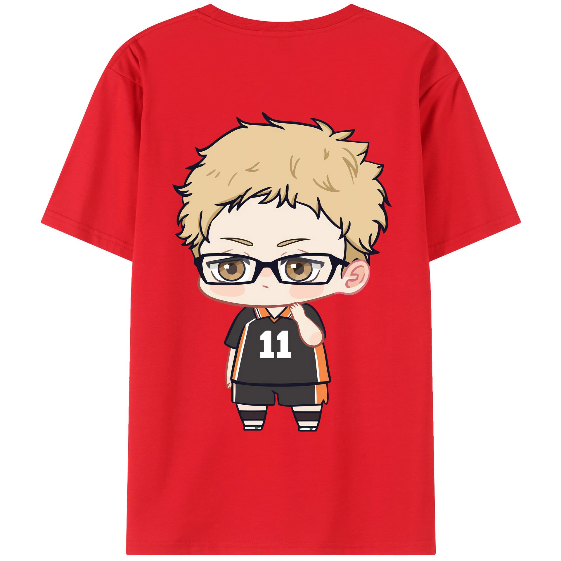 （画像用） ハイキュー!! Haikyu!! 綿100％ メンズ半袖Tシャツ（バックプリント） 通気性
