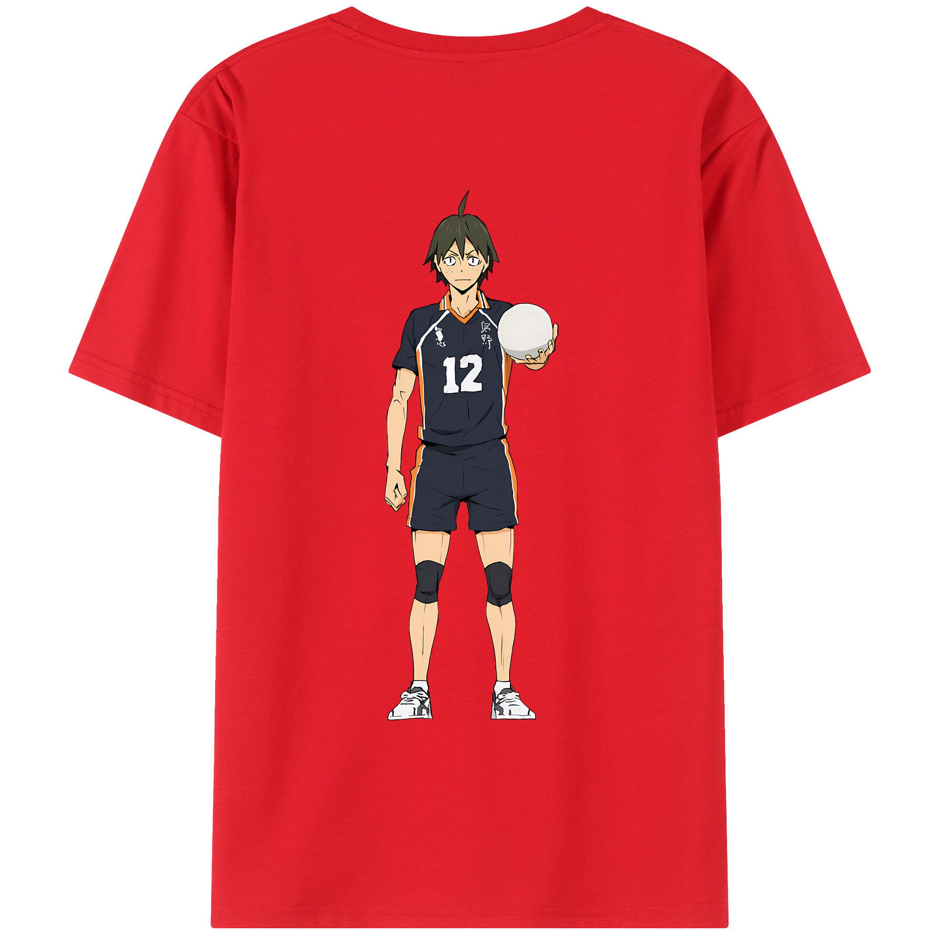 （画像用） ハイキュー!! Haikyu!! 綿100％ メンズ半袖Tシャツ（バックプリント） 通気性