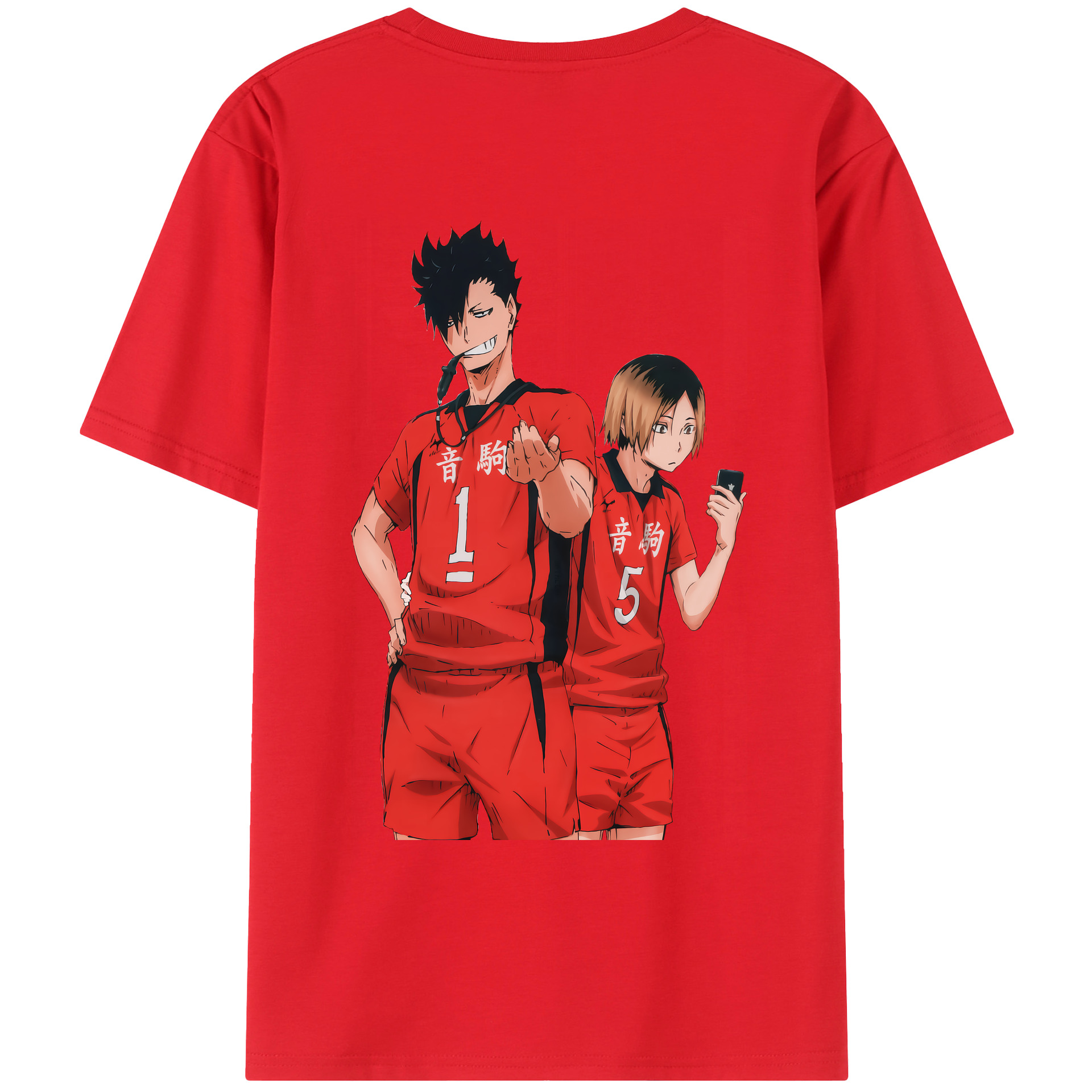 （画像用） ハイキュー!! Haikyu!! 綿100％ メンズ半袖Tシャツ（バックプリント） 通気性