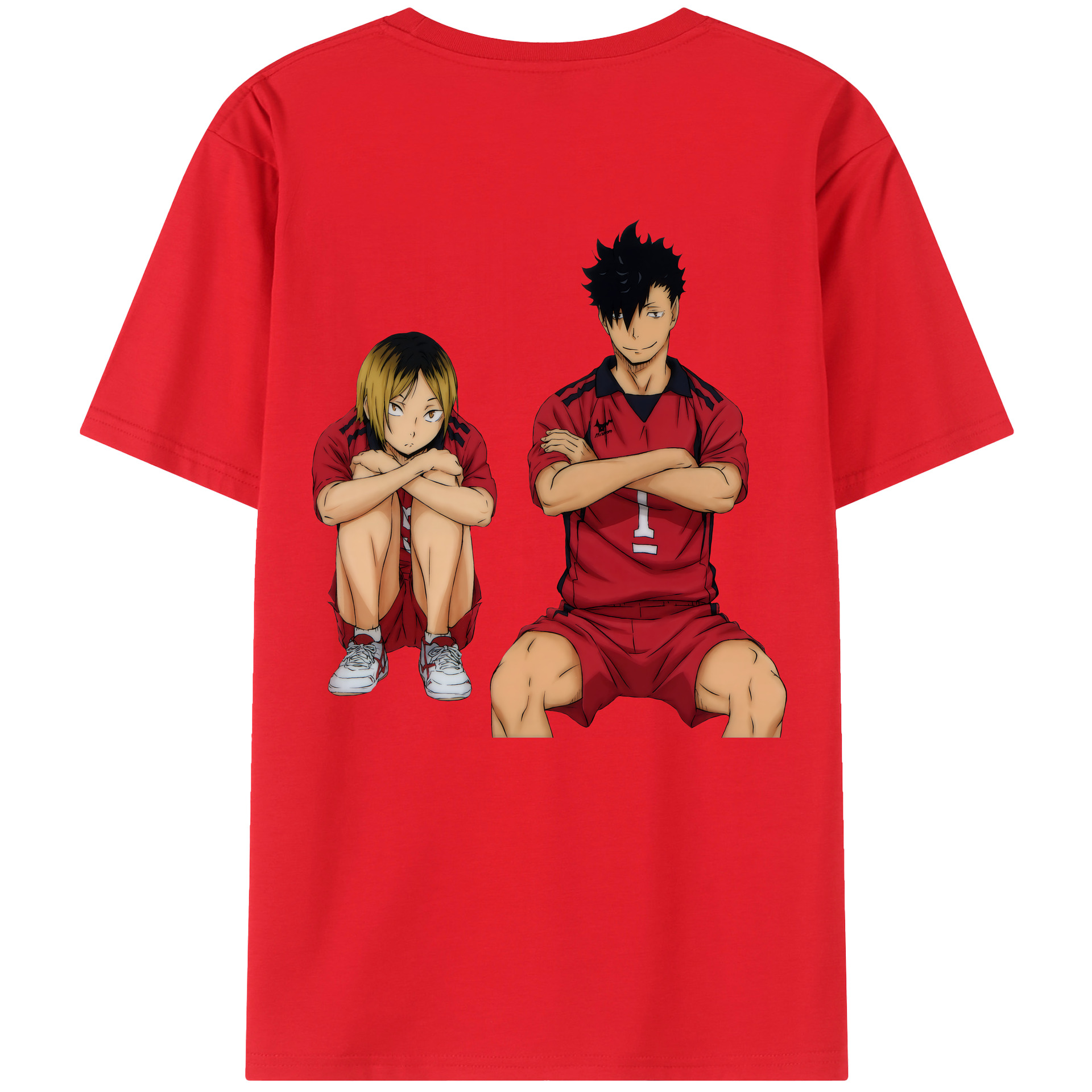 （画像用） ハイキュー!! Haikyu!! 綿100％ メンズ半袖Tシャツ（バックプリント） 通気性