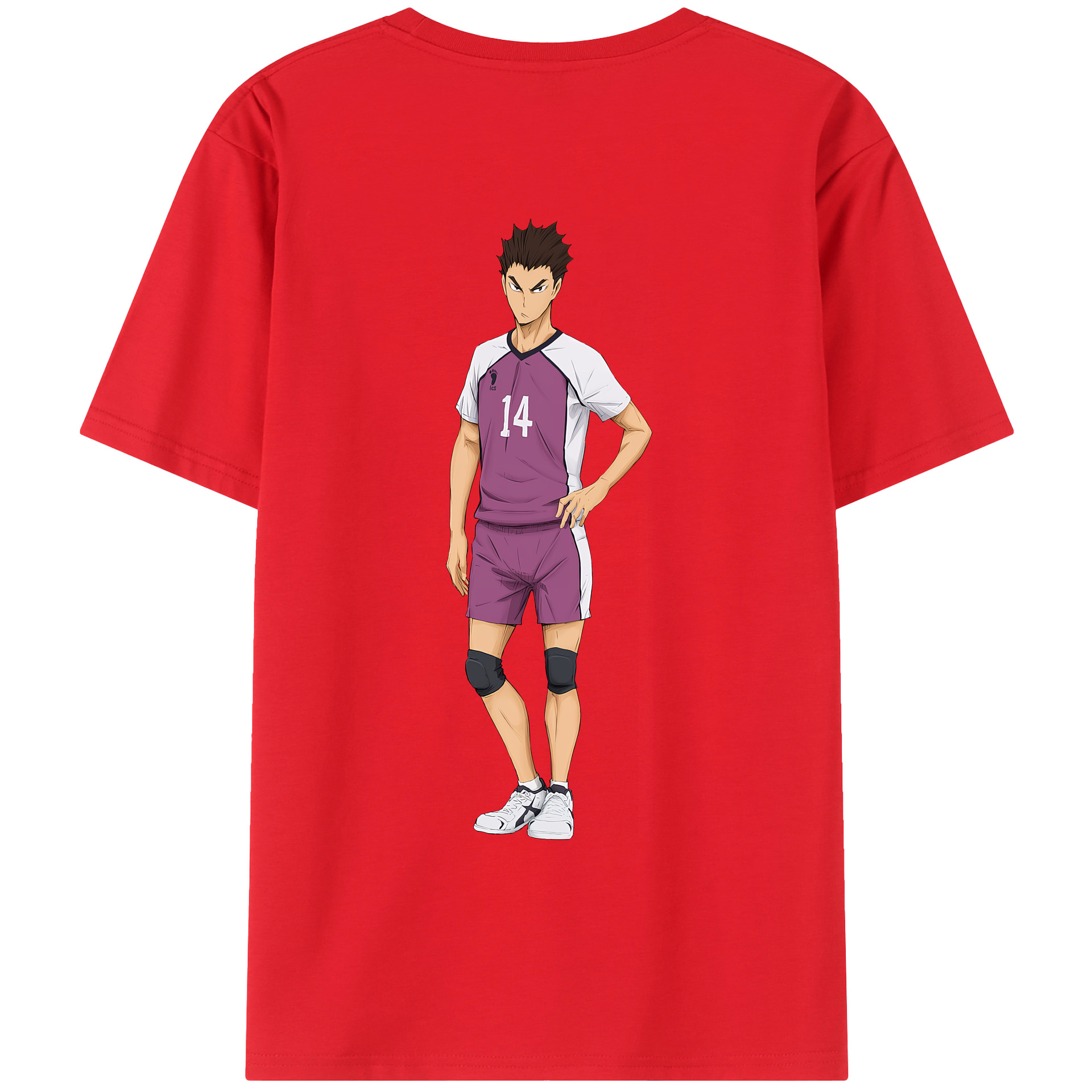 （画像用） ハイキュー!! Haikyu!! 綿100％ メンズ半袖Tシャツ（バックプリント） 通気性