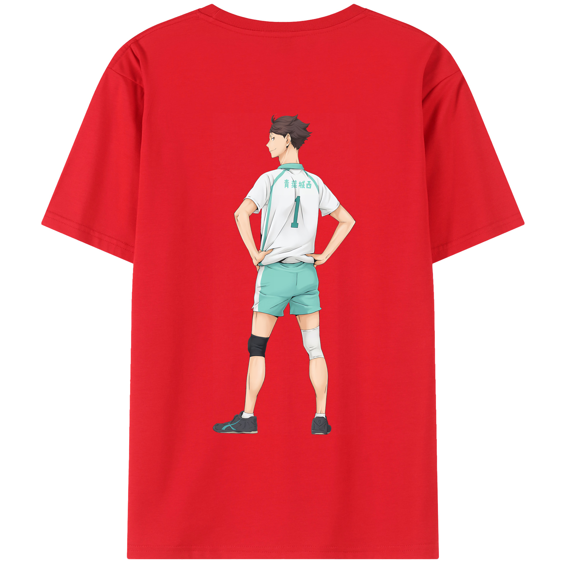（画像用） ハイキュー!! Haikyu!! 綿100％ メンズ半袖Tシャツ（バックプリント） 通気性