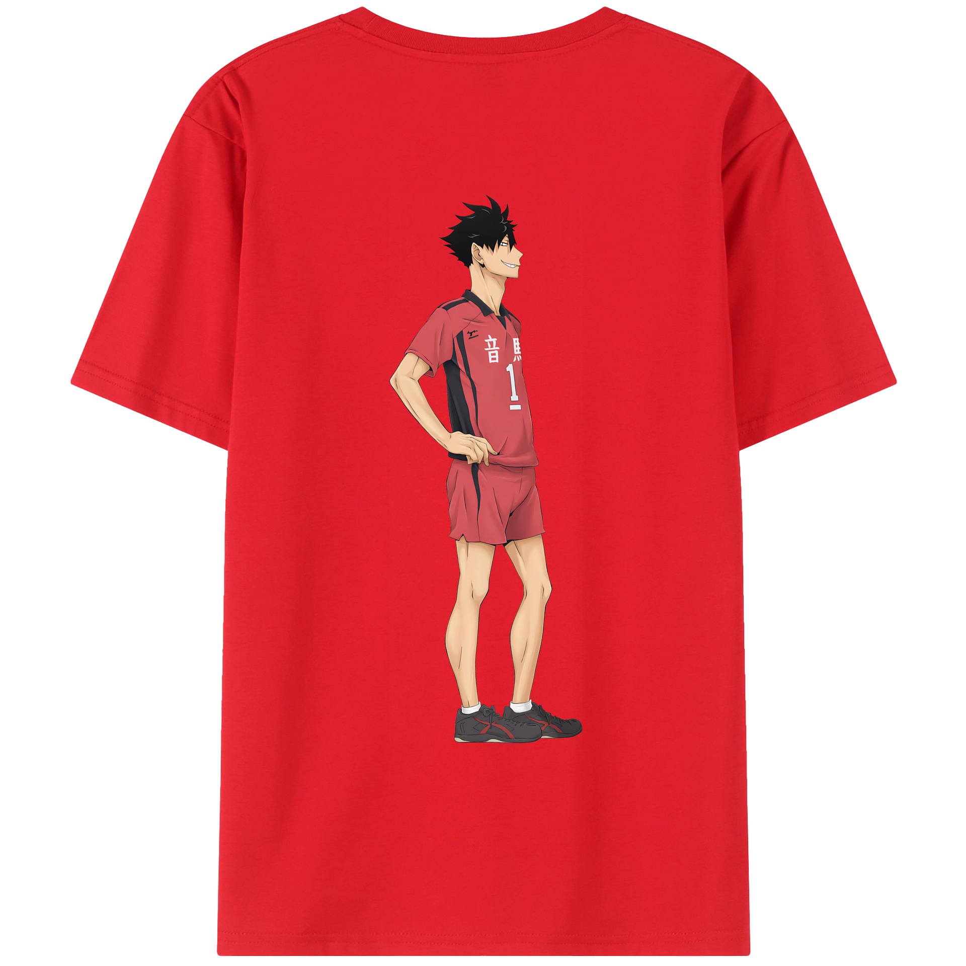 （画像用） ハイキュー!! Haikyu!! 綿100％ メンズ半袖Tシャツ（バックプリント） 通気性