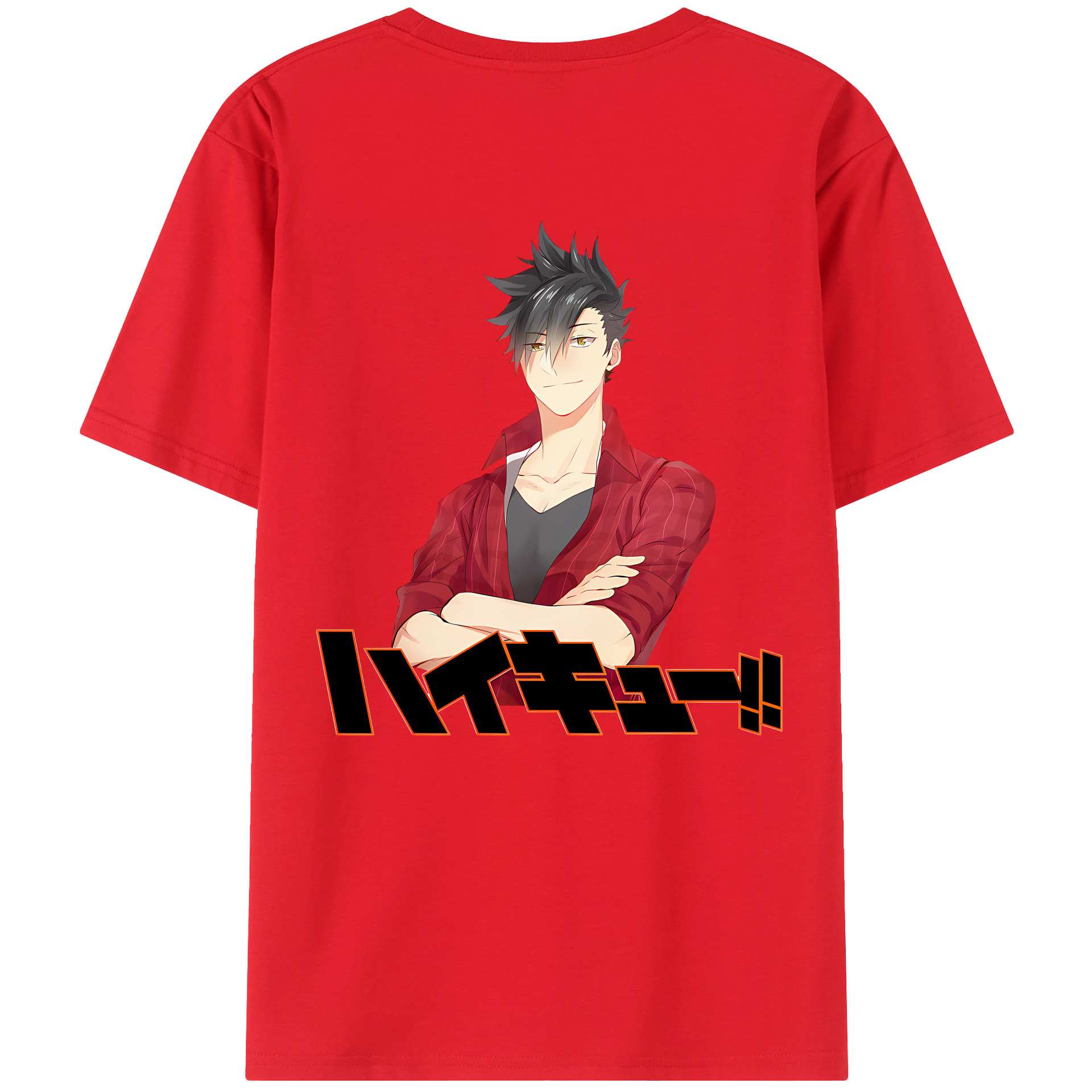 （画像用） ハイキュー!! Haikyu!! 綿100％ メンズ半袖Tシャツ（バックプリント） 通気性