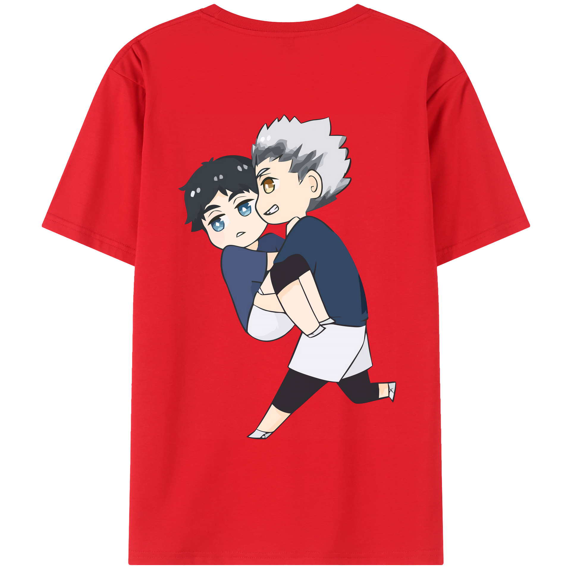 （画像用） ハイキュー!! Haikyu!! 綿100％ メンズ半袖Tシャツ（バックプリント） 通気性
