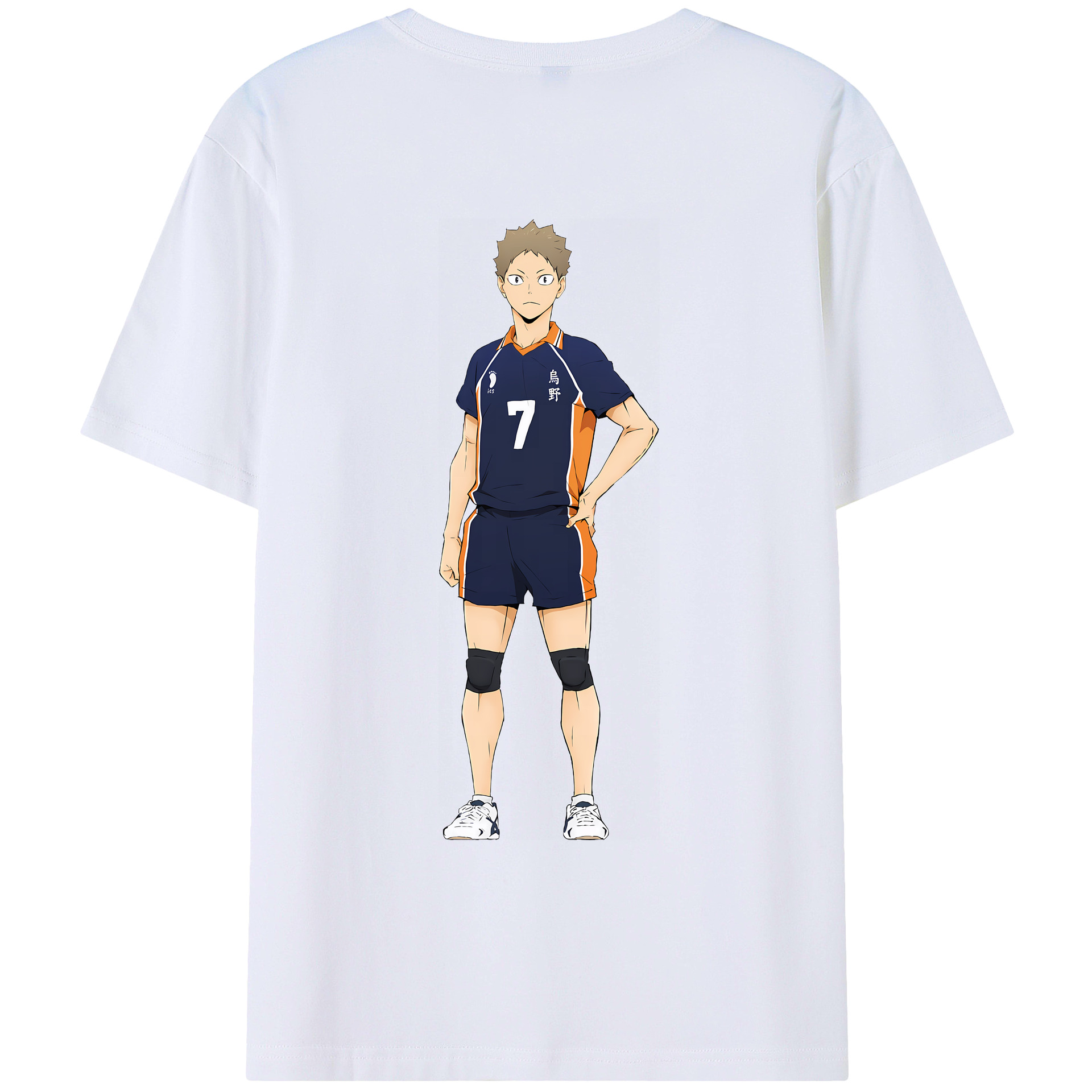 （画像用） ハイキュー!! Haikyu!! 綿100％ メンズ半袖Tシャツ（バックプリント） 通気性