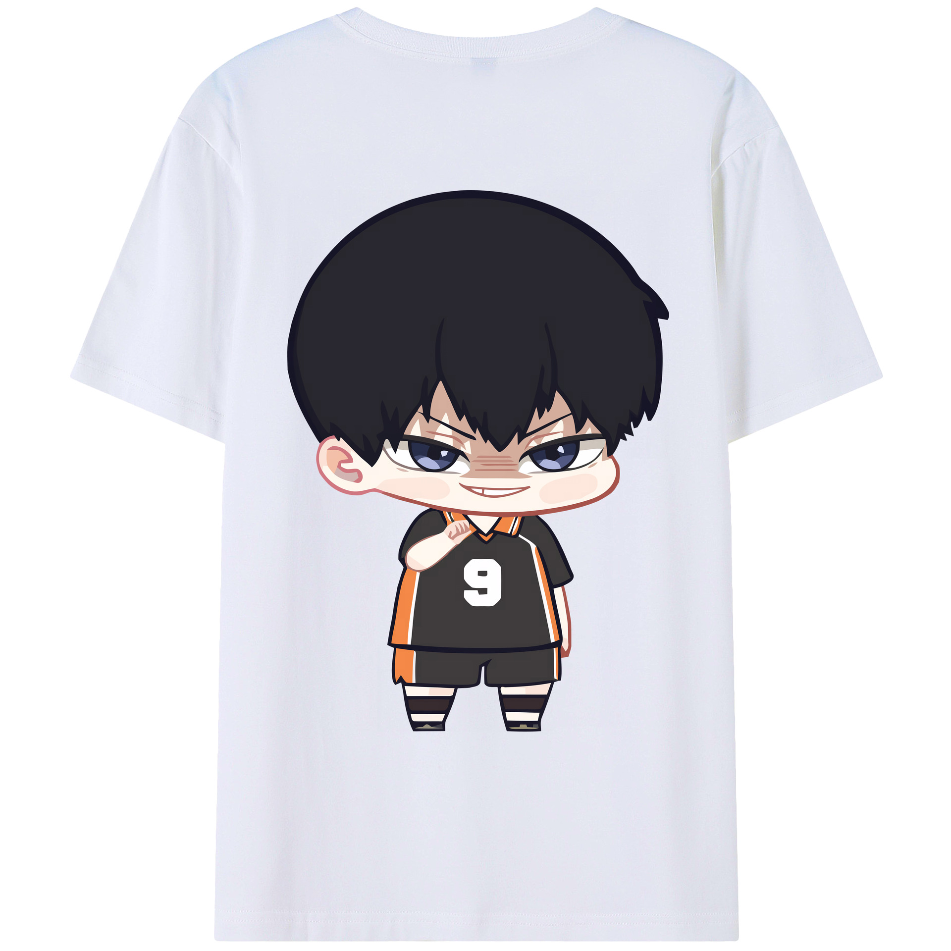 （画像用） ハイキュー!! Haikyu!! 綿100％ メンズ半袖Tシャツ（バックプリント） 通気性