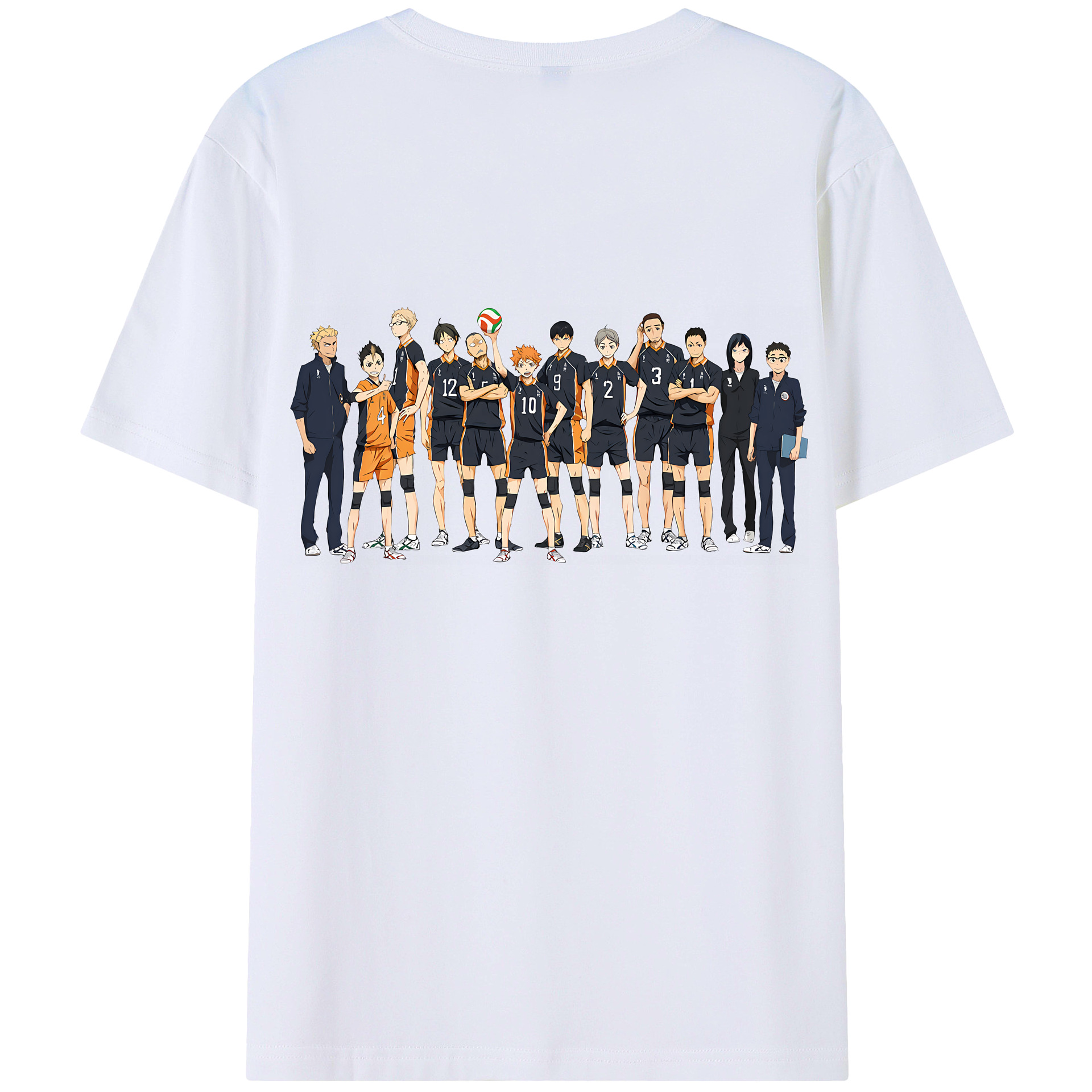（画像用） ハイキュー!! Haikyu!! 綿100％ メンズ半袖Tシャツ（バックプリント） 通気性