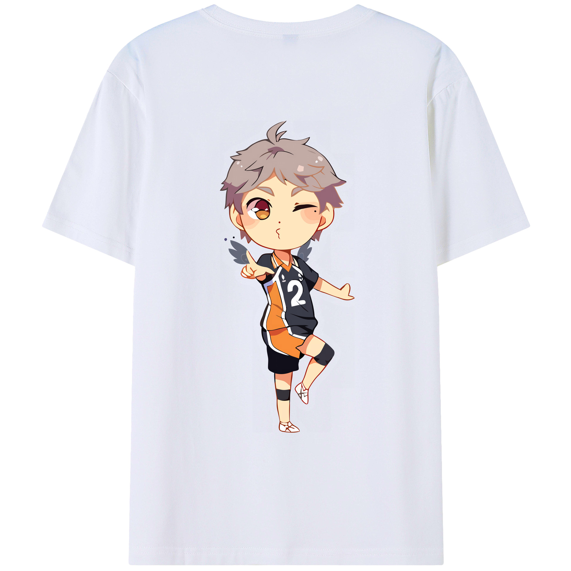 （画像用） ハイキュー!! Haikyu!! 綿100％ メンズ半袖Tシャツ（バックプリント） 通気性
