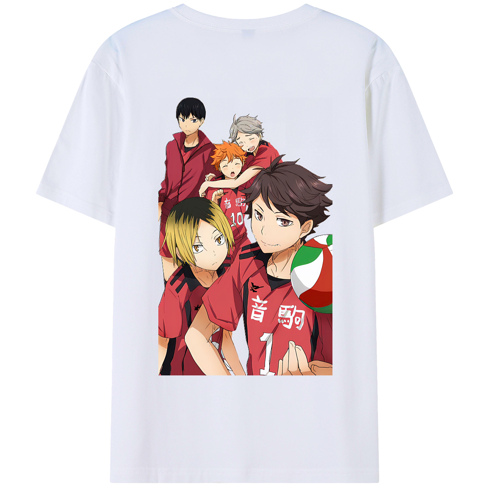 （画像用） ハイキュー!! Haikyu!! 綿100％ メンズ半袖Tシャツ（バックプリント） 通気性