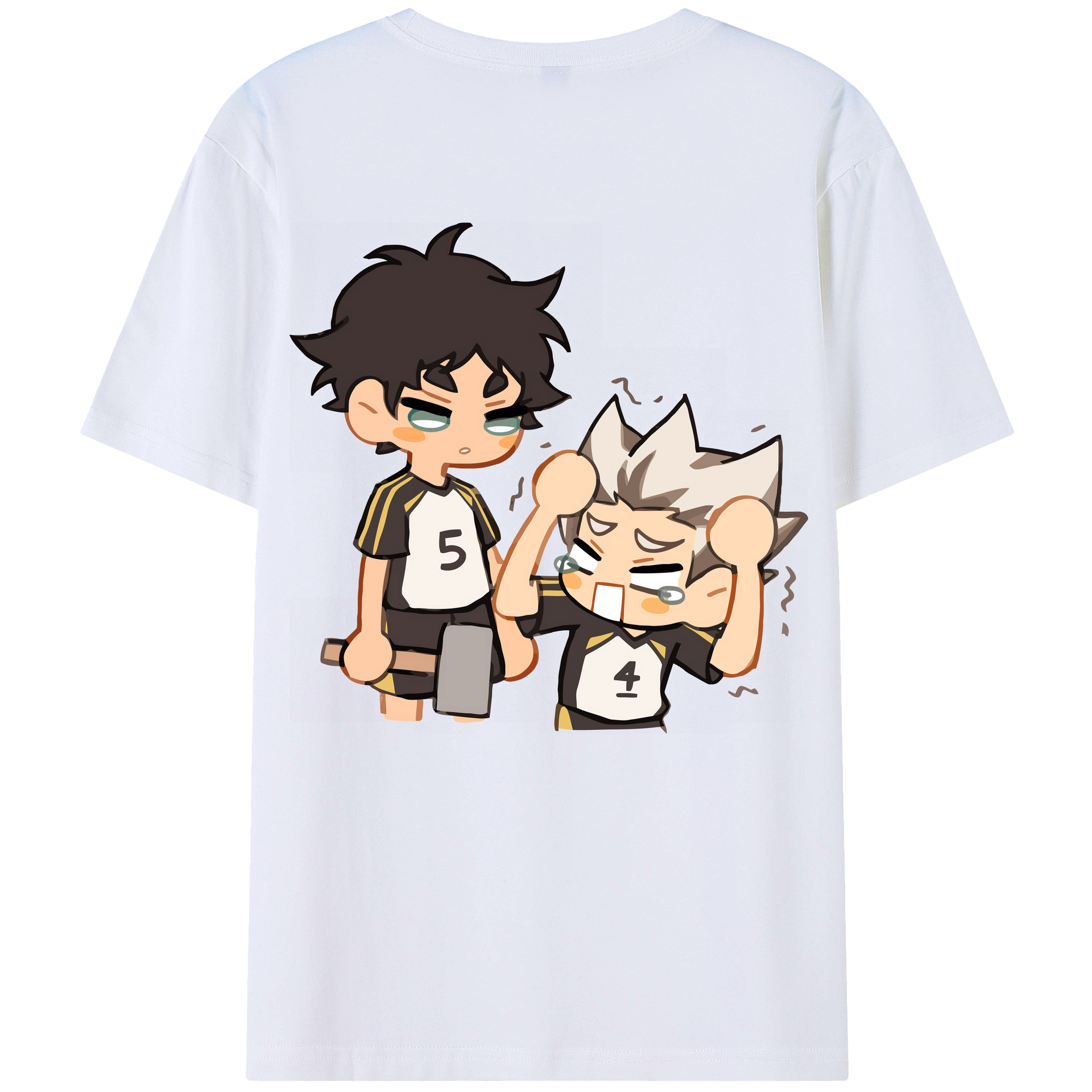 （画像用） ハイキュー!! Haikyu!! 綿100％ メンズ半袖Tシャツ（バックプリント） 通気性