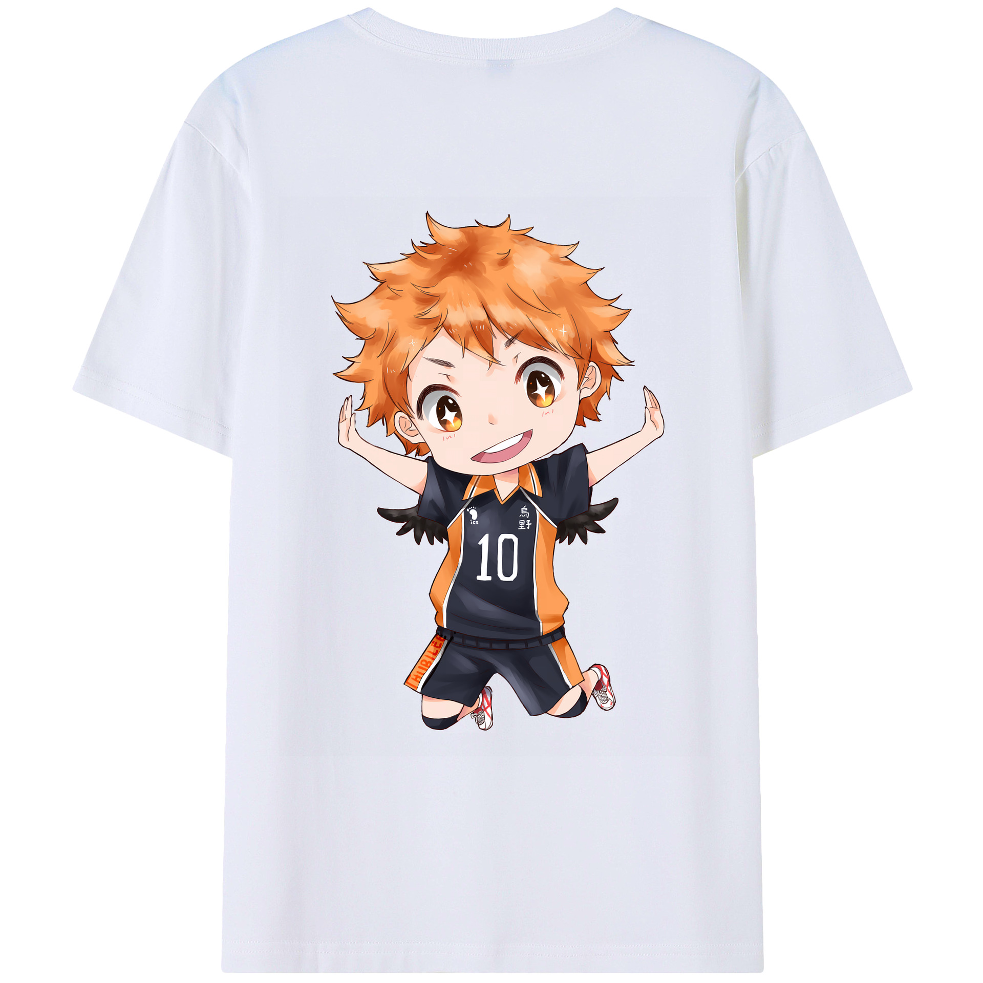（画像用） ハイキュー!! Haikyu!! 綿100％ メンズ半袖Tシャツ（バックプリント） 通気性
