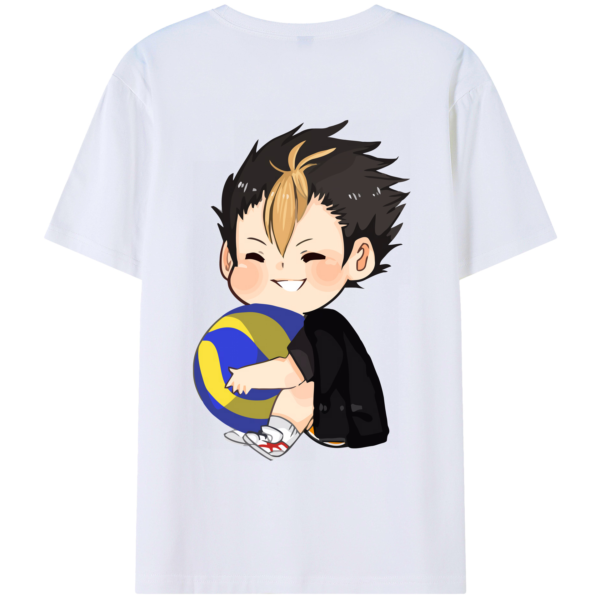 （画像用） ハイキュー!! Haikyu!! 綿100％ メンズ半袖Tシャツ（バックプリント） 通気性