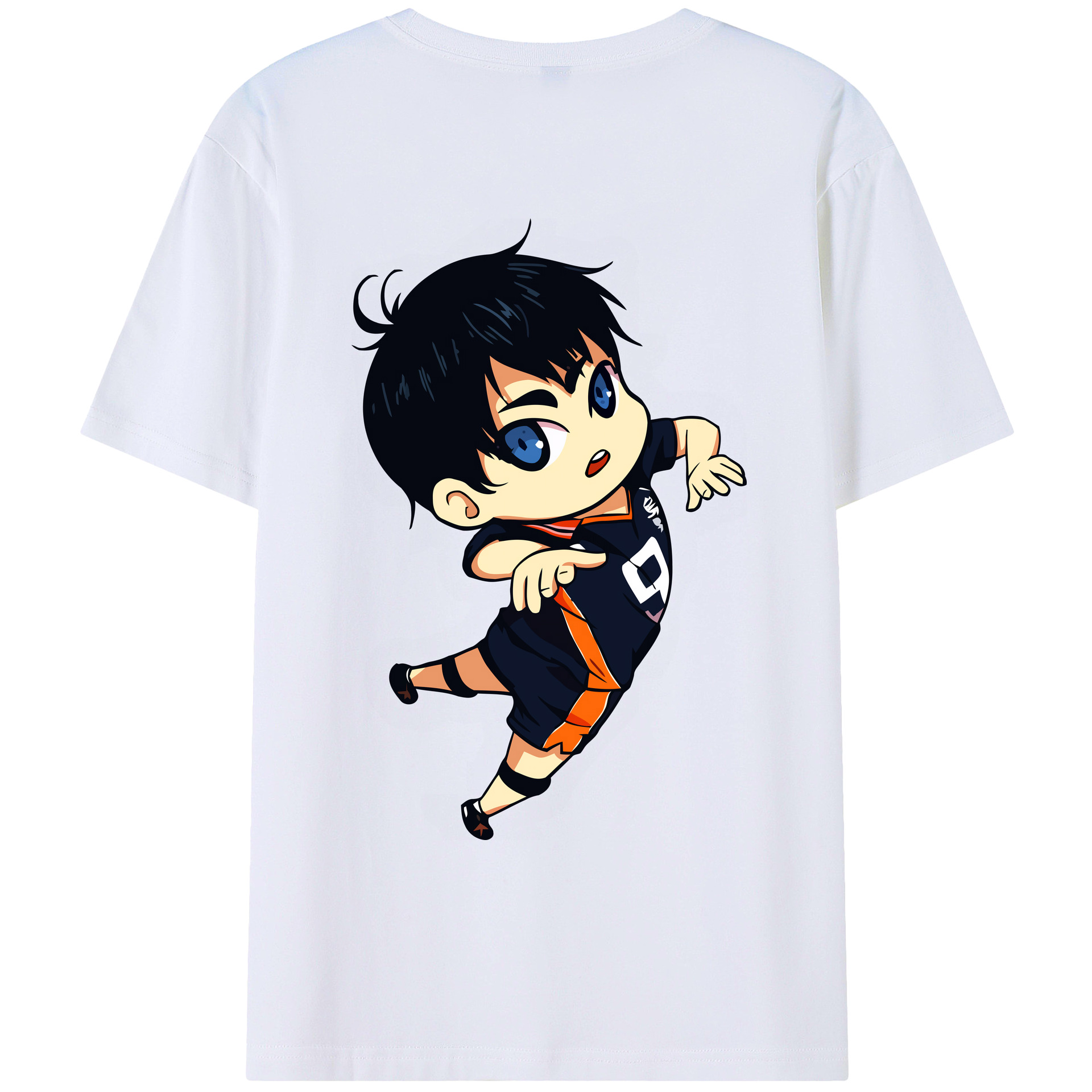 （画像用） ハイキュー!! Haikyu!! 綿100％ メンズ半袖Tシャツ（バックプリント） 通気性