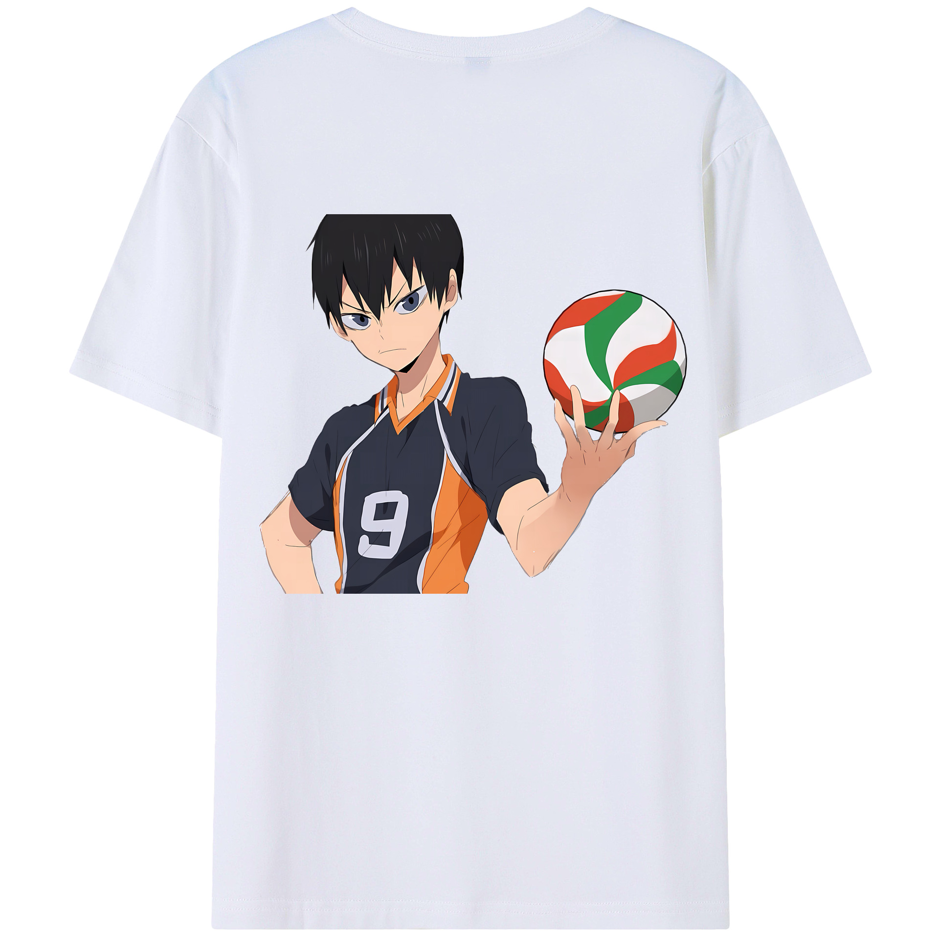 （画像用） ハイキュー!! Haikyu!! 綿100％ メンズ半袖Tシャツ（バックプリント） 通気性
