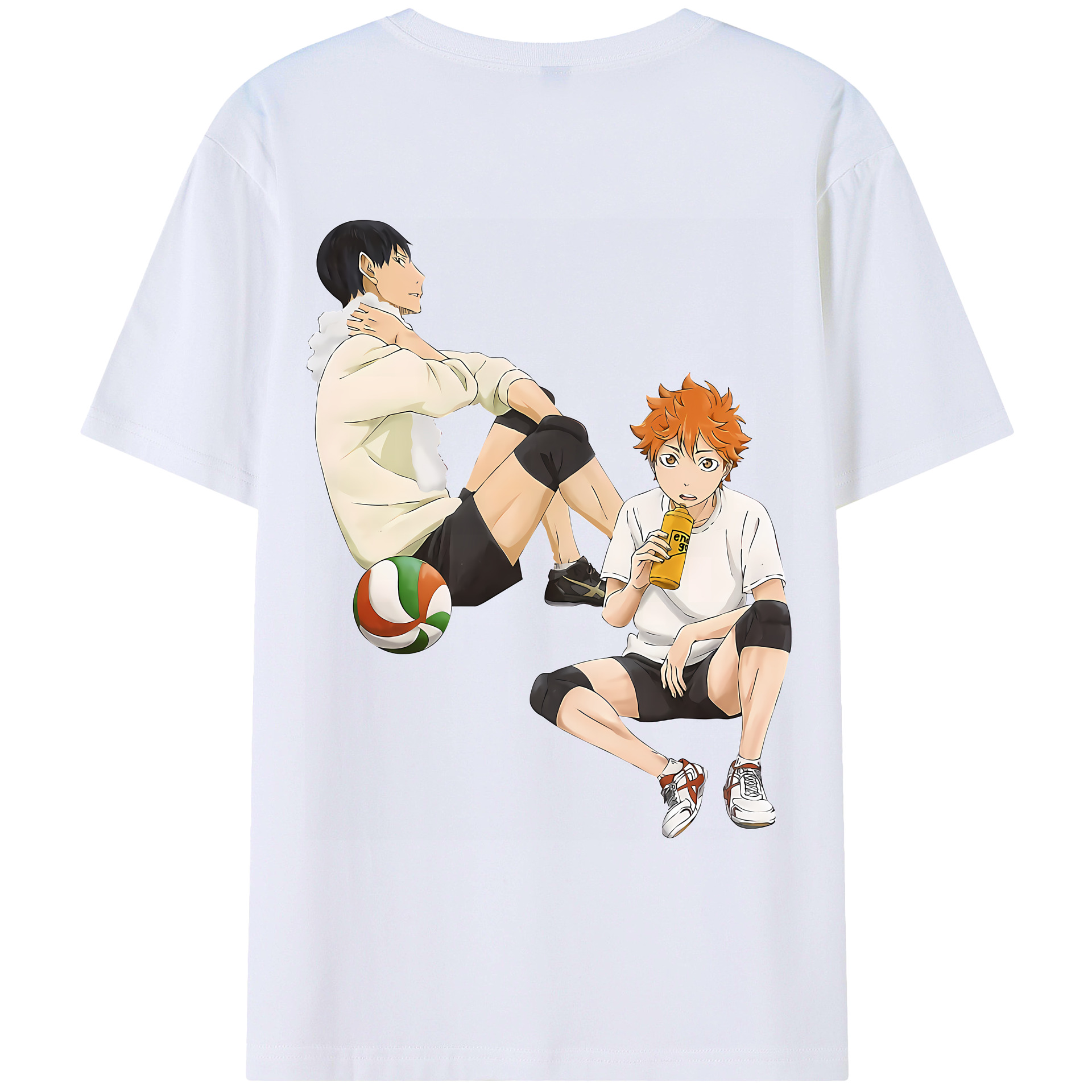 （画像用） ハイキュー!! Haikyu!! 綿100％ メンズ半袖Tシャツ（バックプリント） 通気性