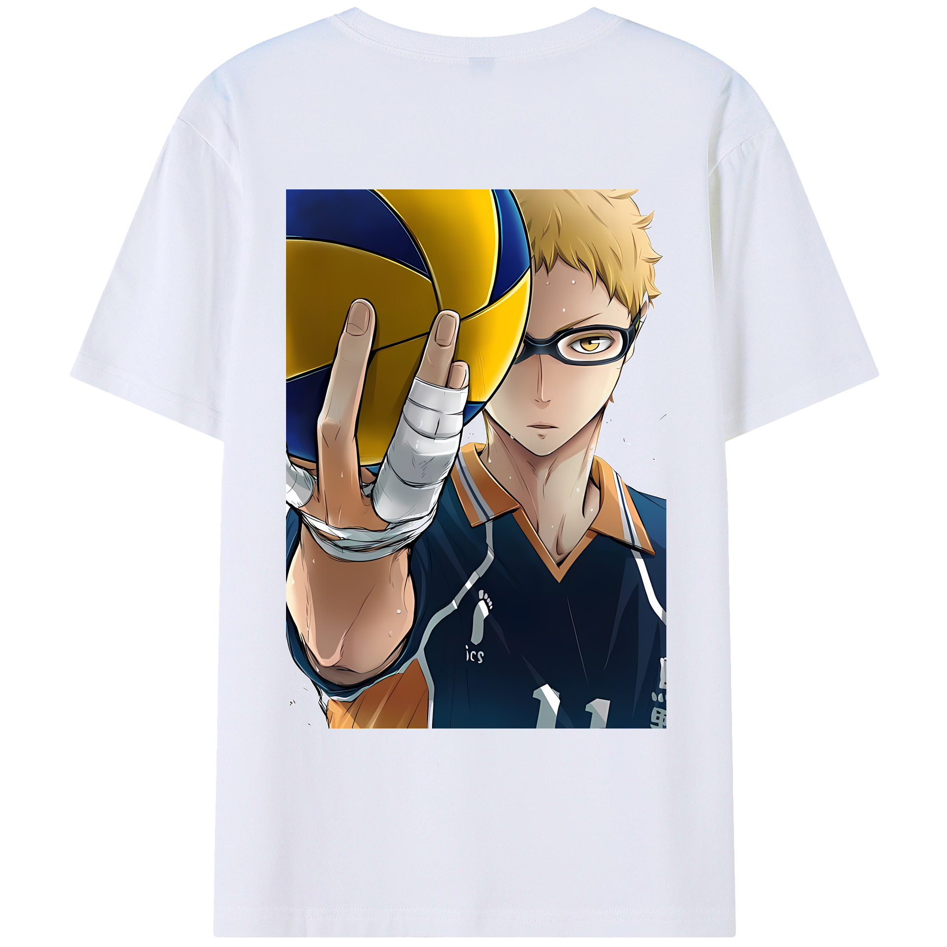 （画像用） ハイキュー!! Haikyu!! 綿100％ メンズ半袖Tシャツ（バックプリント） 通気性