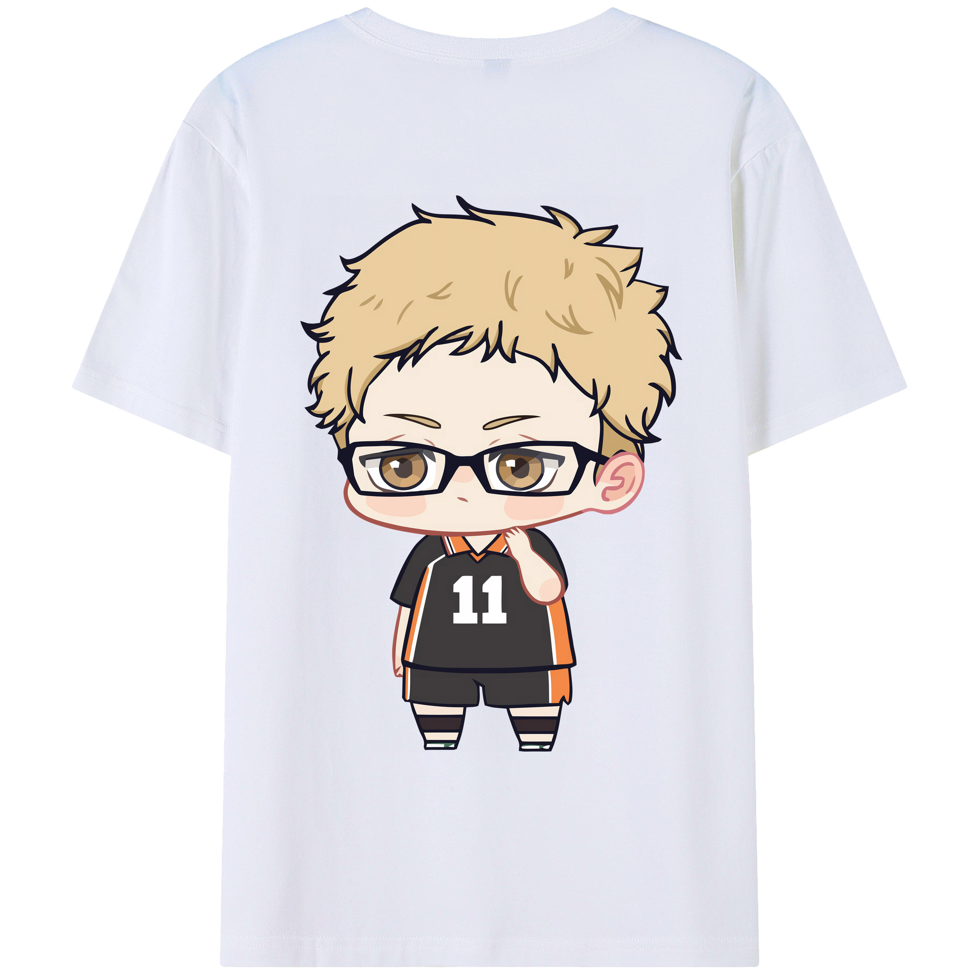 （画像用） ハイキュー!! Haikyu!! 綿100％ メンズ半袖Tシャツ（バックプリント） 通気性