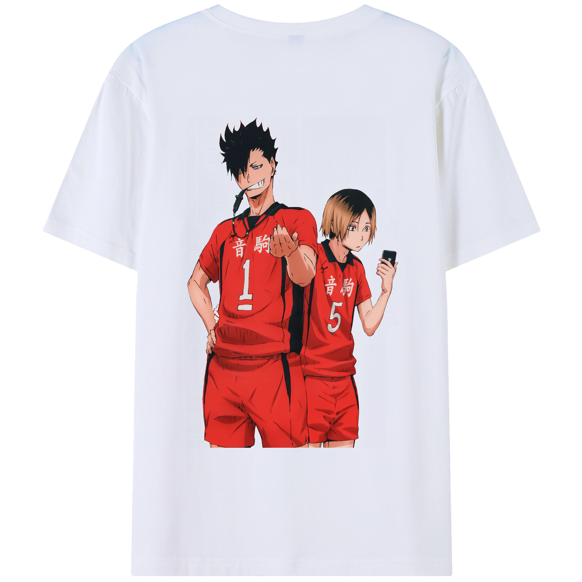 （画像用） ハイキュー!! Haikyu!! 綿100％ メンズ半袖Tシャツ（バックプリント） 通気性
