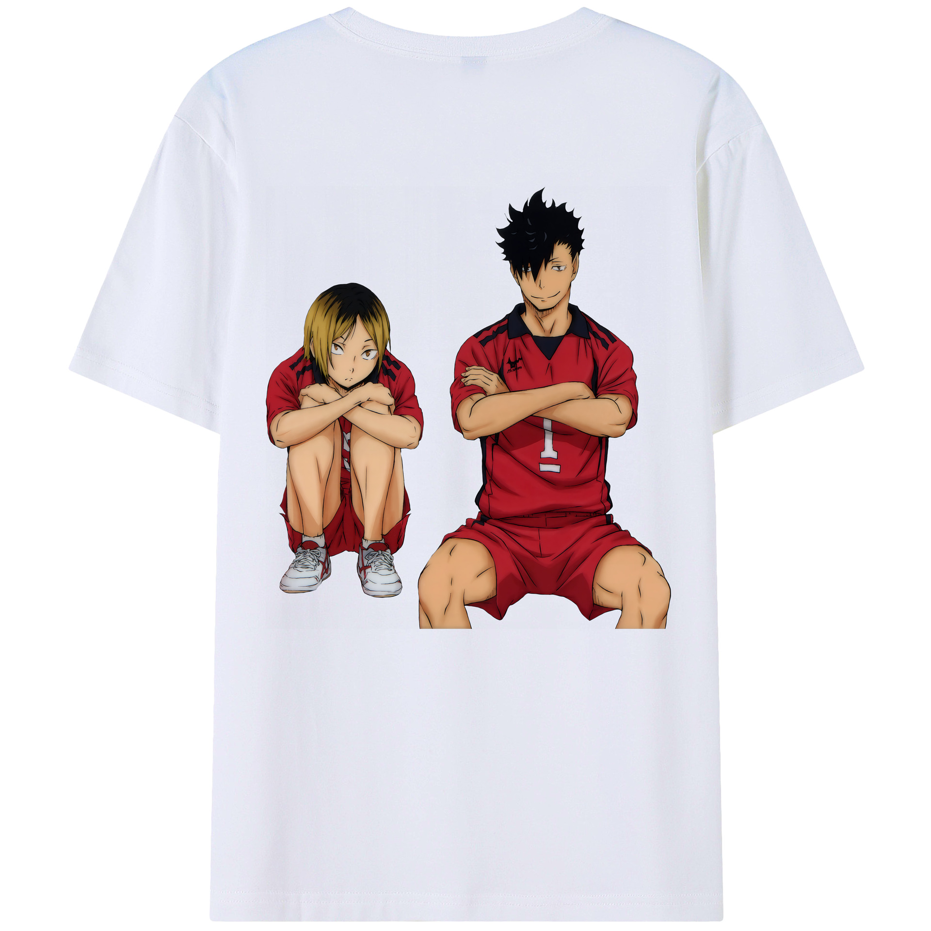 （画像用） ハイキュー!! Haikyu!! 綿100％ メンズ半袖Tシャツ（バックプリント） 通気性