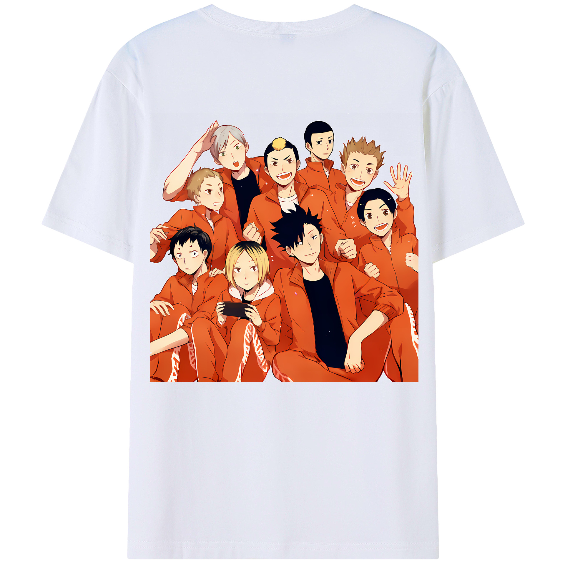 （画像用） ハイキュー!! Haikyu!! 綿100％ メンズ半袖Tシャツ（バックプリント） 通気性