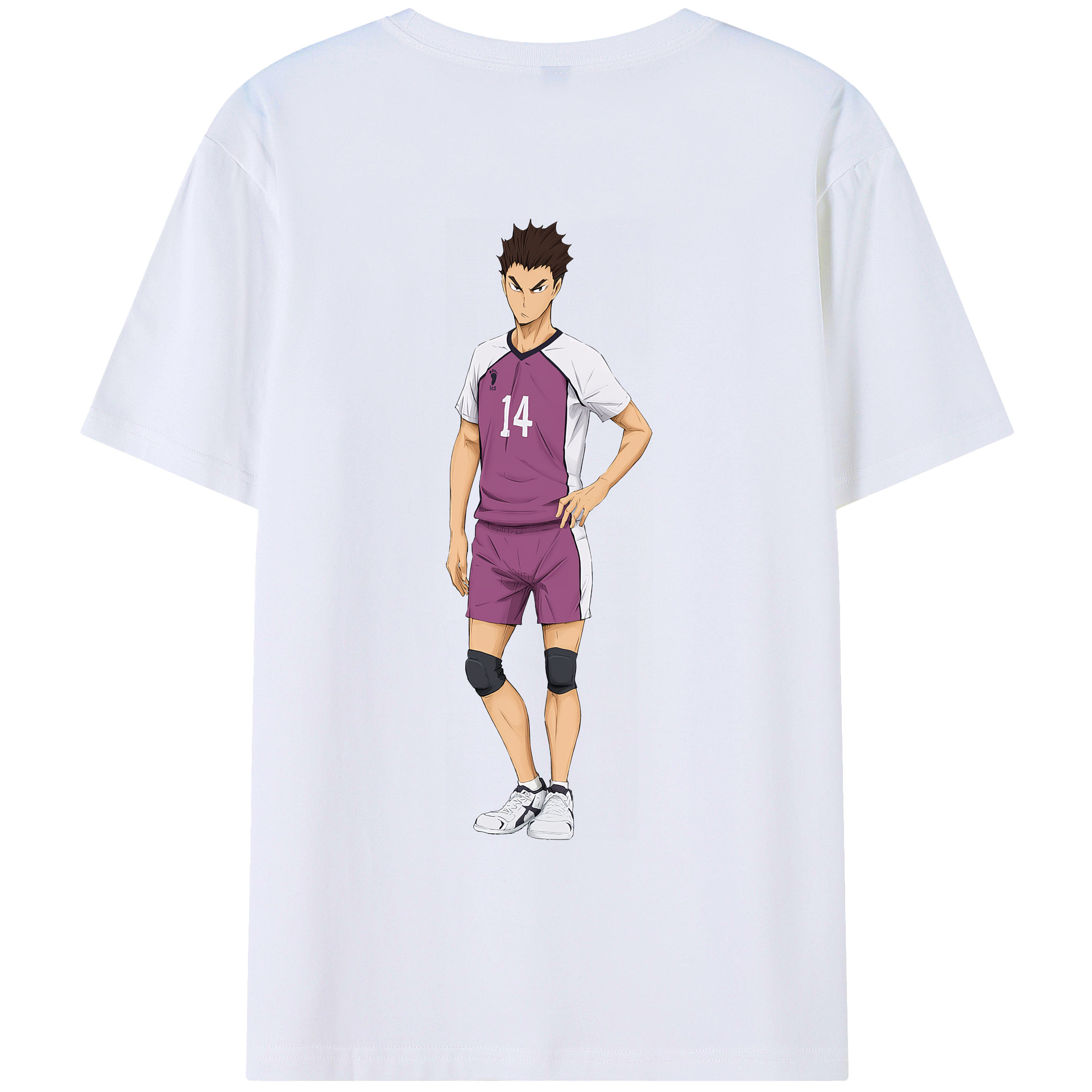 （画像用） ハイキュー!! Haikyu!! 綿100％ メンズ半袖Tシャツ（バックプリント） 通気性