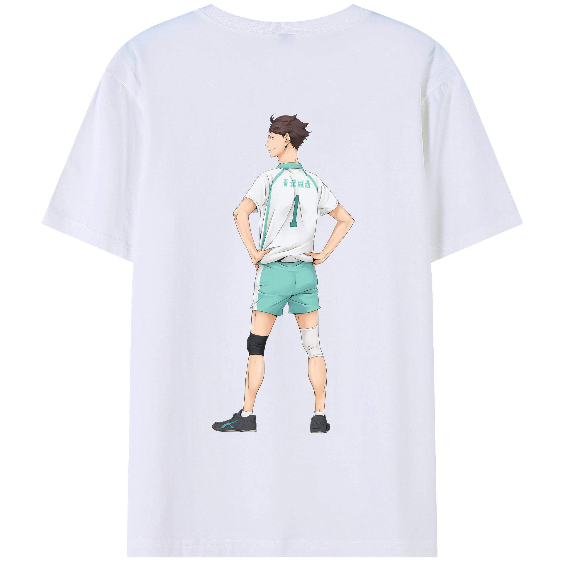 （画像用） ハイキュー!! Haikyu!! 綿100％ メンズ半袖Tシャツ（バックプリント） 通気性