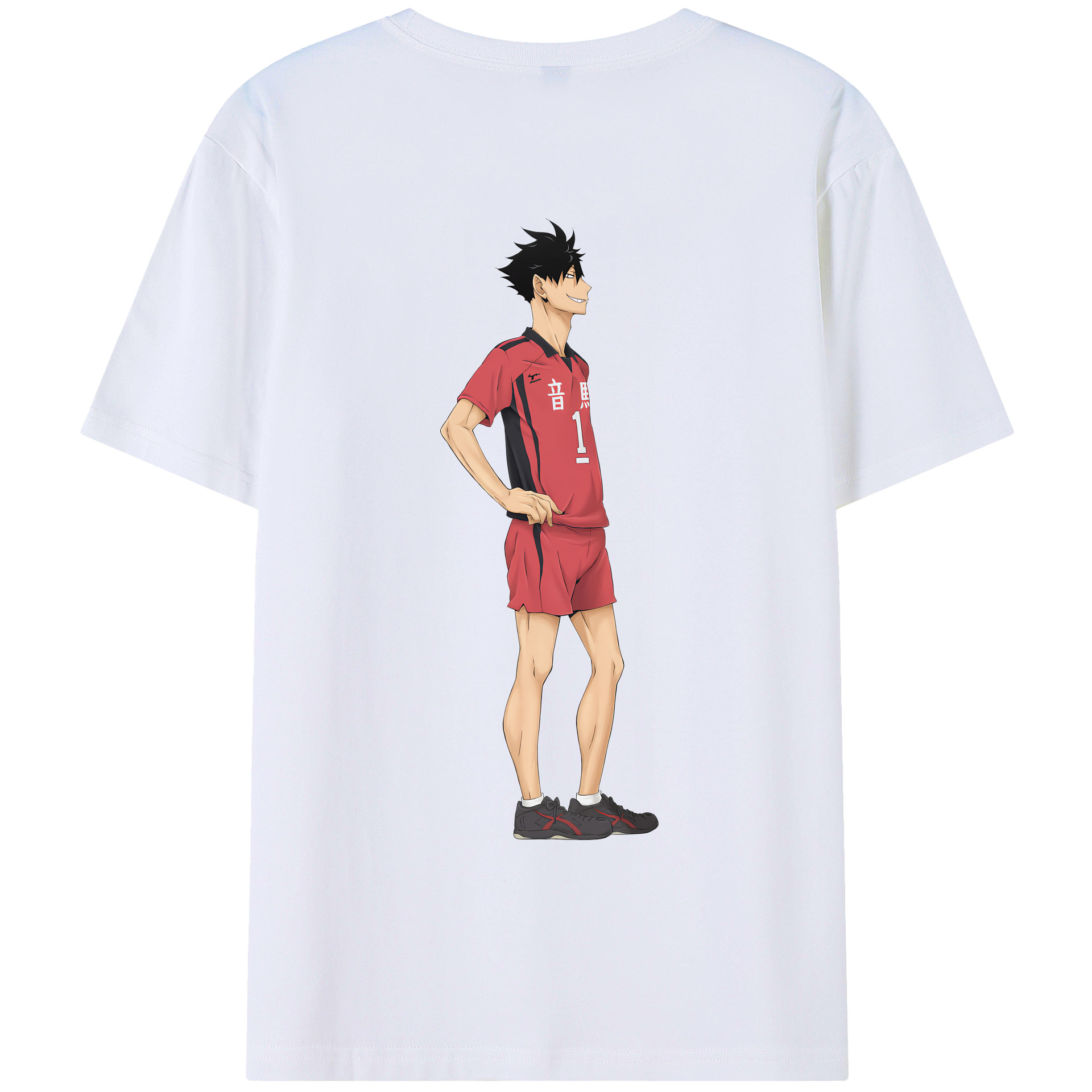 （画像用） ハイキュー!! Haikyu!! 綿100％ メンズ半袖Tシャツ（バックプリント） 通気性