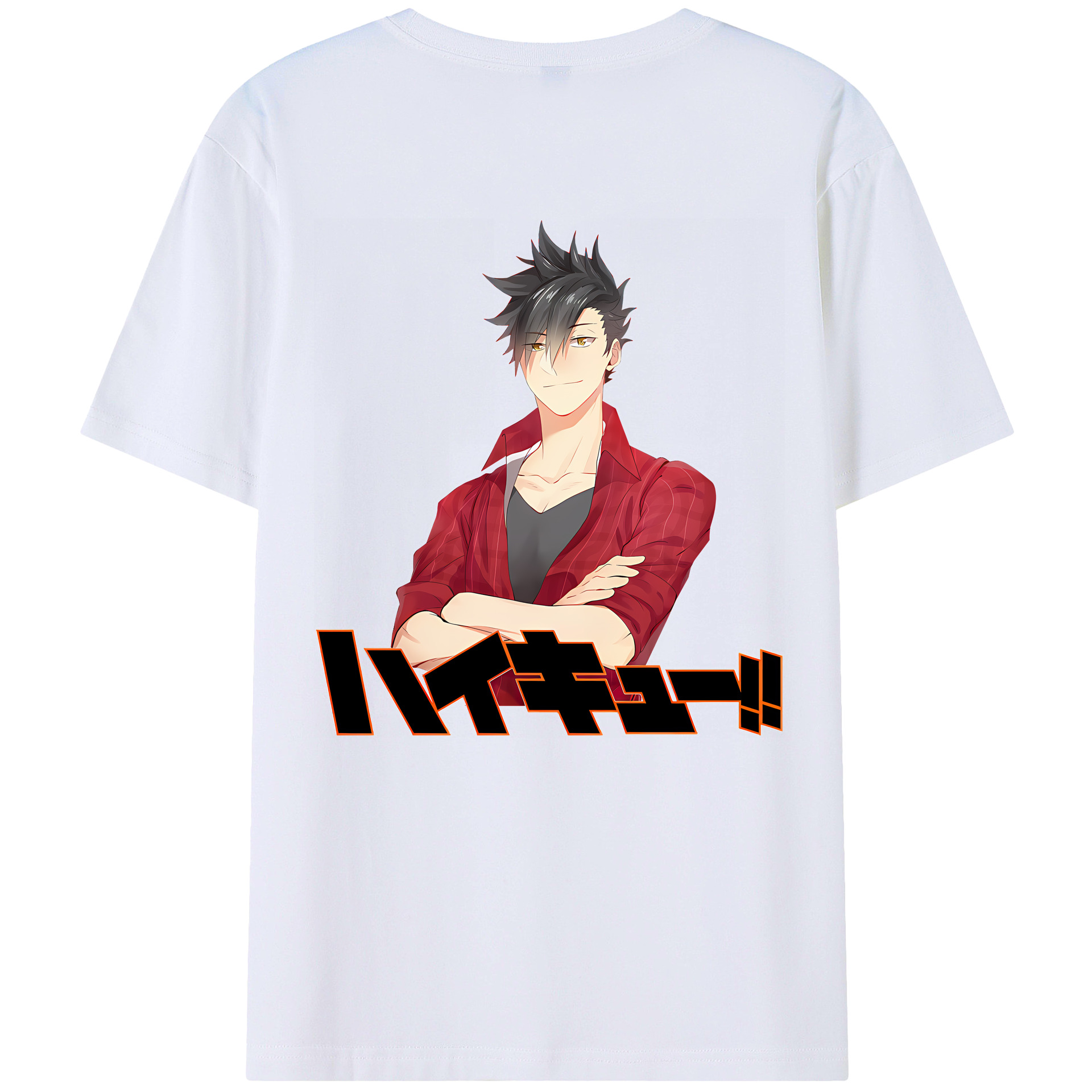 （画像用） ハイキュー!! Haikyu!! 綿100％ メンズ半袖Tシャツ（バックプリント） 通気性