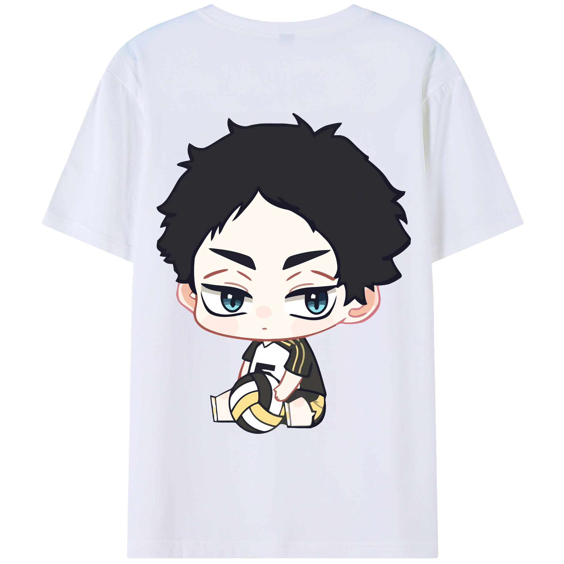 （画像用） ハイキュー!! Haikyu!! 綿100％ メンズ半袖Tシャツ（バックプリント） 通気性