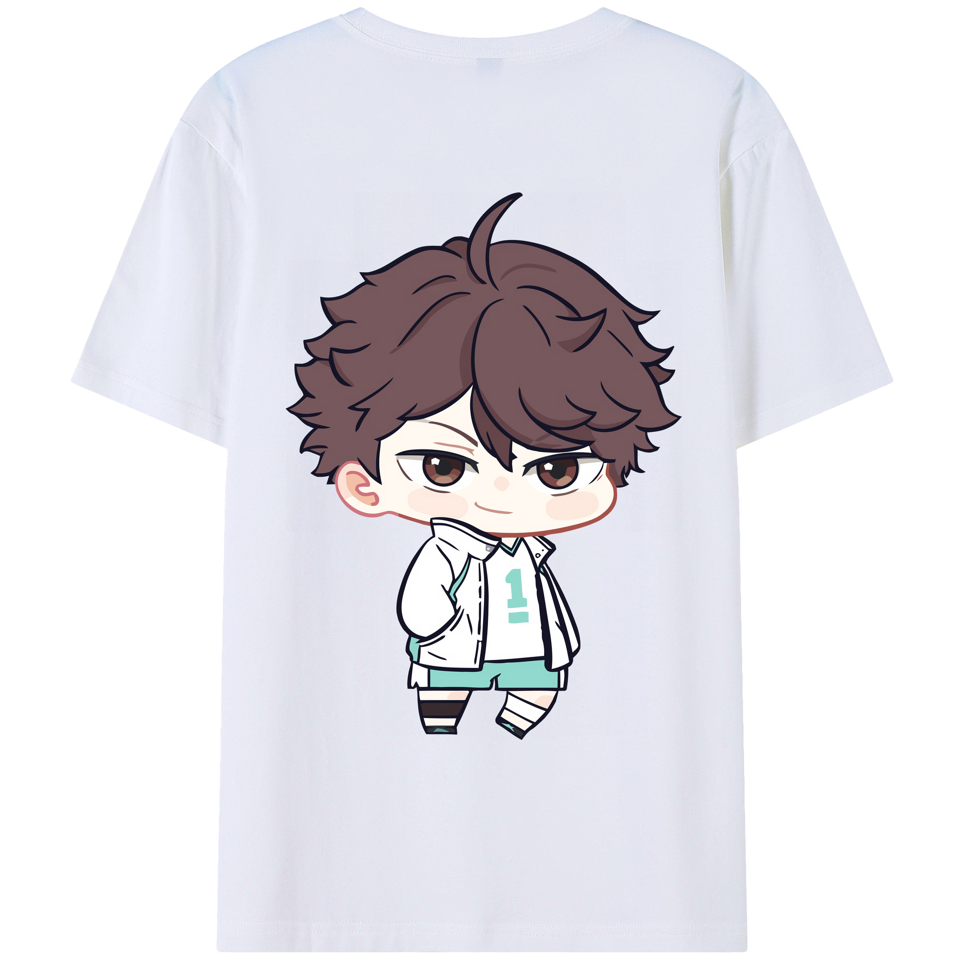 （画像用） ハイキュー!! Haikyu!! 綿100％ メンズ半袖Tシャツ（バックプリント） 通気性