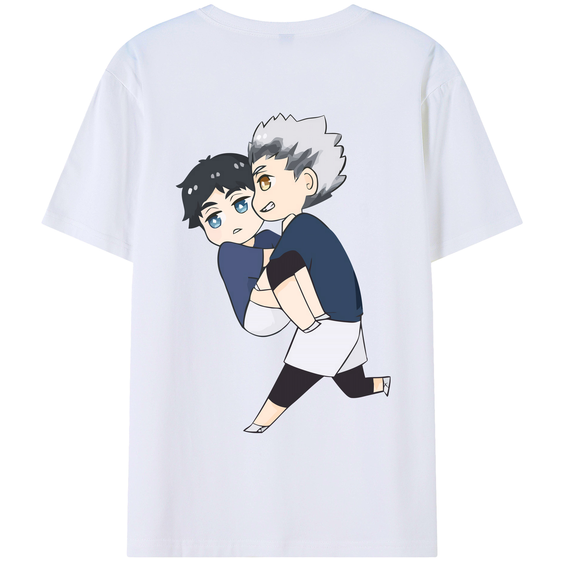 （画像用） ハイキュー!! Haikyu!! 綿100％ メンズ半袖Tシャツ（バックプリント） 通気性