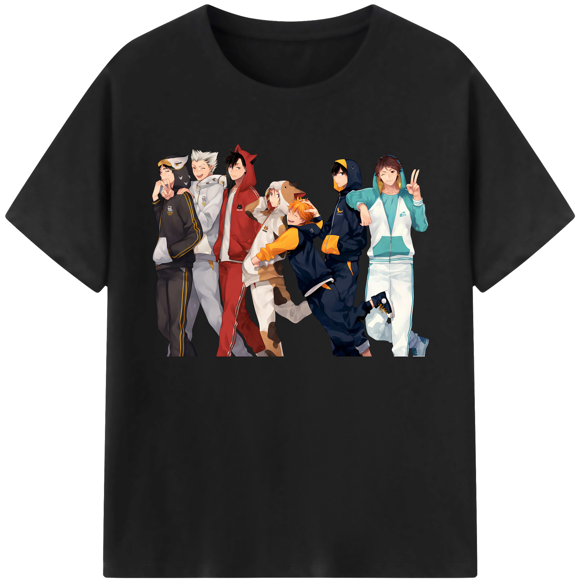 （画像用） ハイキュー!! Haikyu!! 綿100％ メンズ半袖Tシャツ｜肌触りやわらか＆通気性