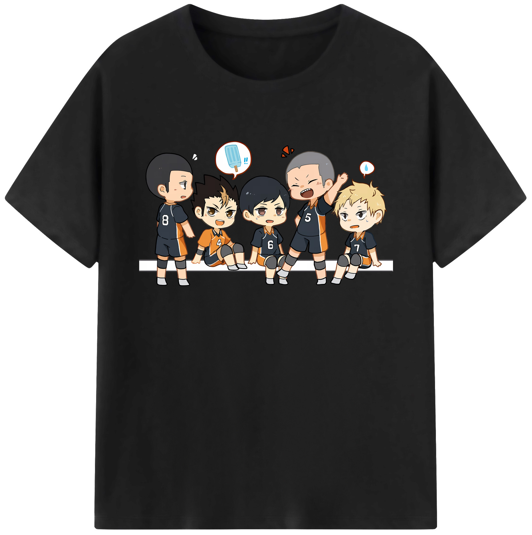 （画像用） ハイキュー!! Haikyu!! 綿100％ メンズ半袖Tシャツ｜肌触りやわらか＆通気性