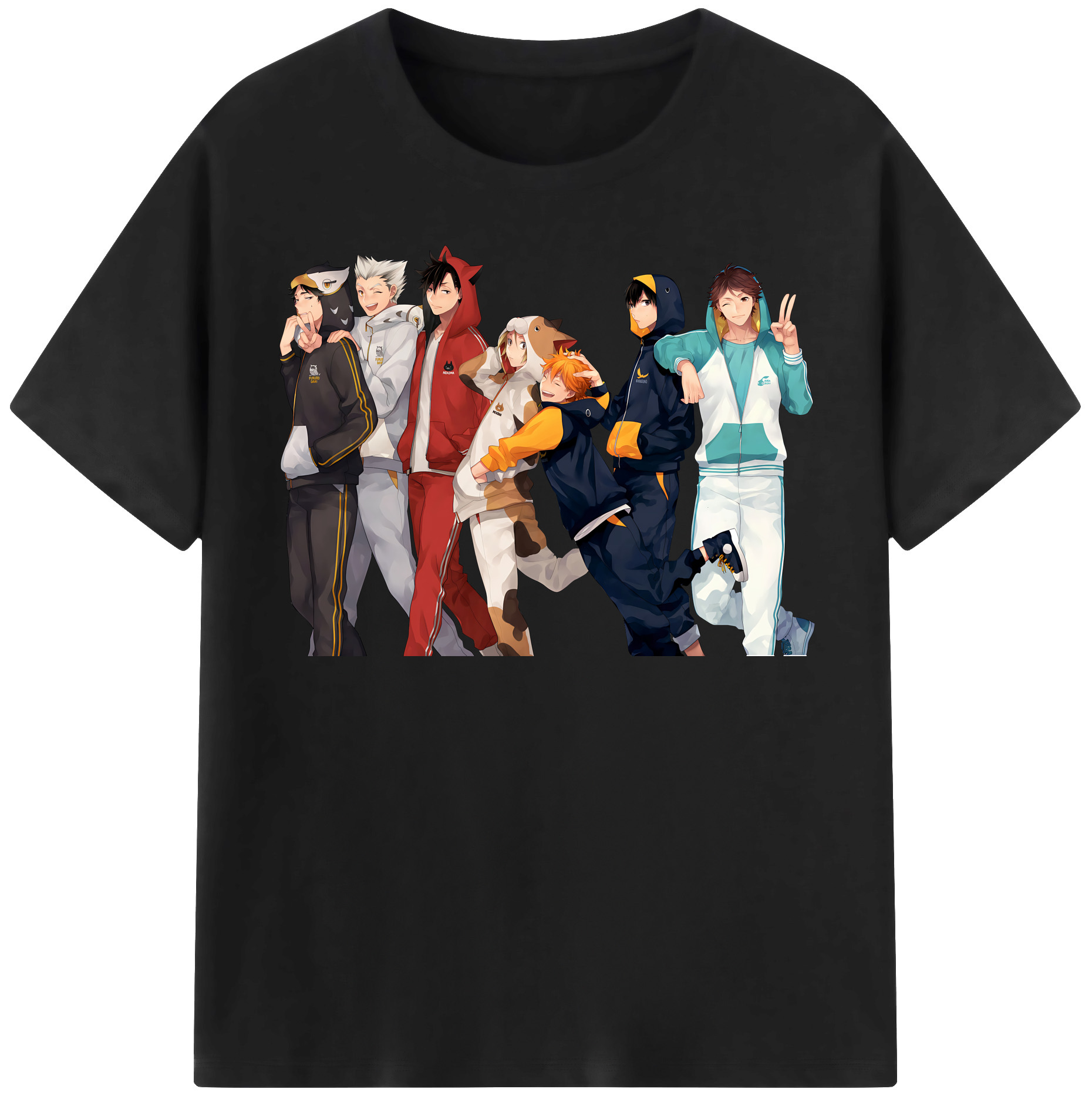 （画像用） ハイキュー!! Haikyu!! レディースカジュアルプリントTシャツ（綿100％）
