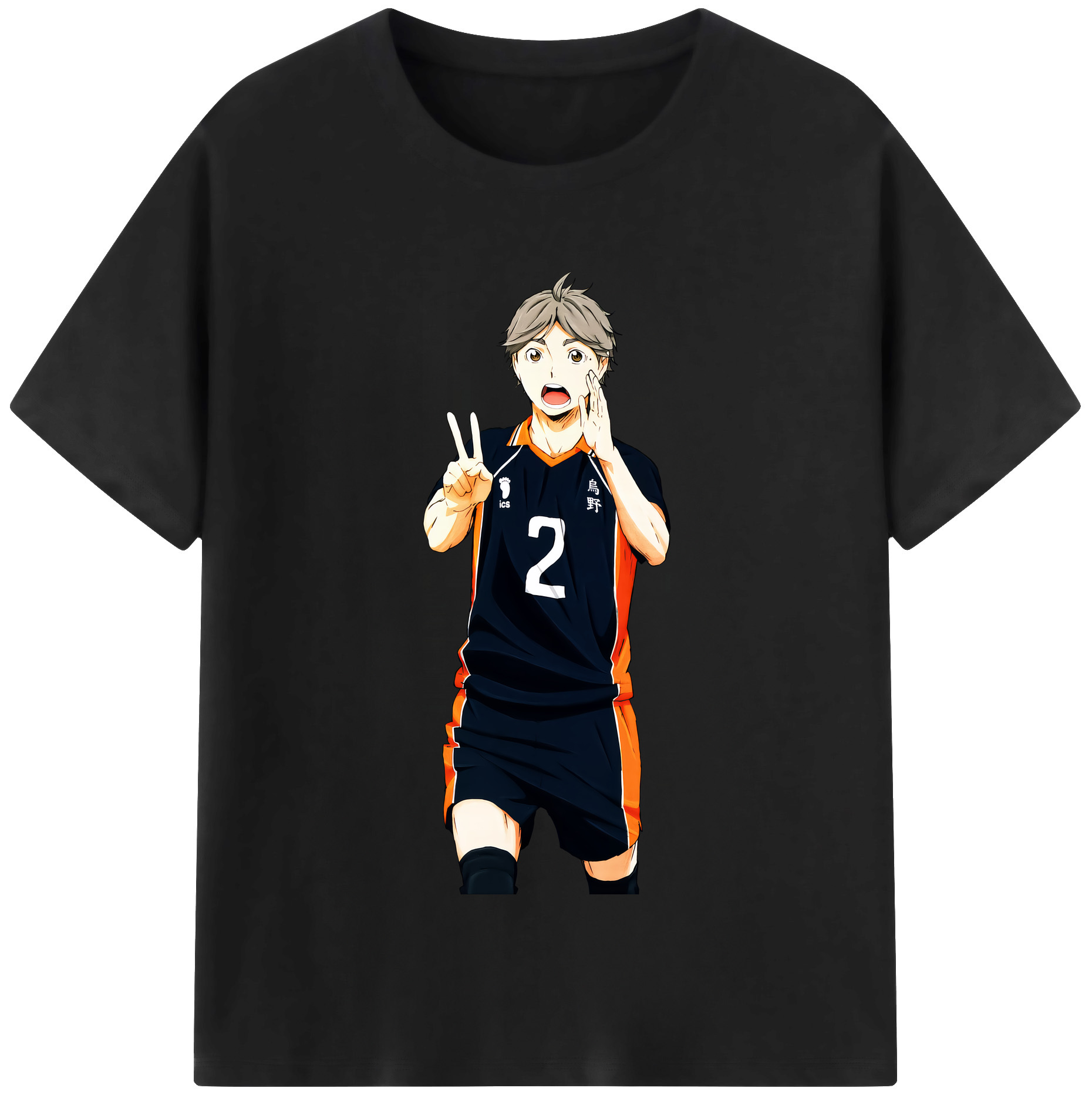 （画像用） ハイキュー!! Haikyu!! レディースカジュアルプリントTシャツ（綿100％）