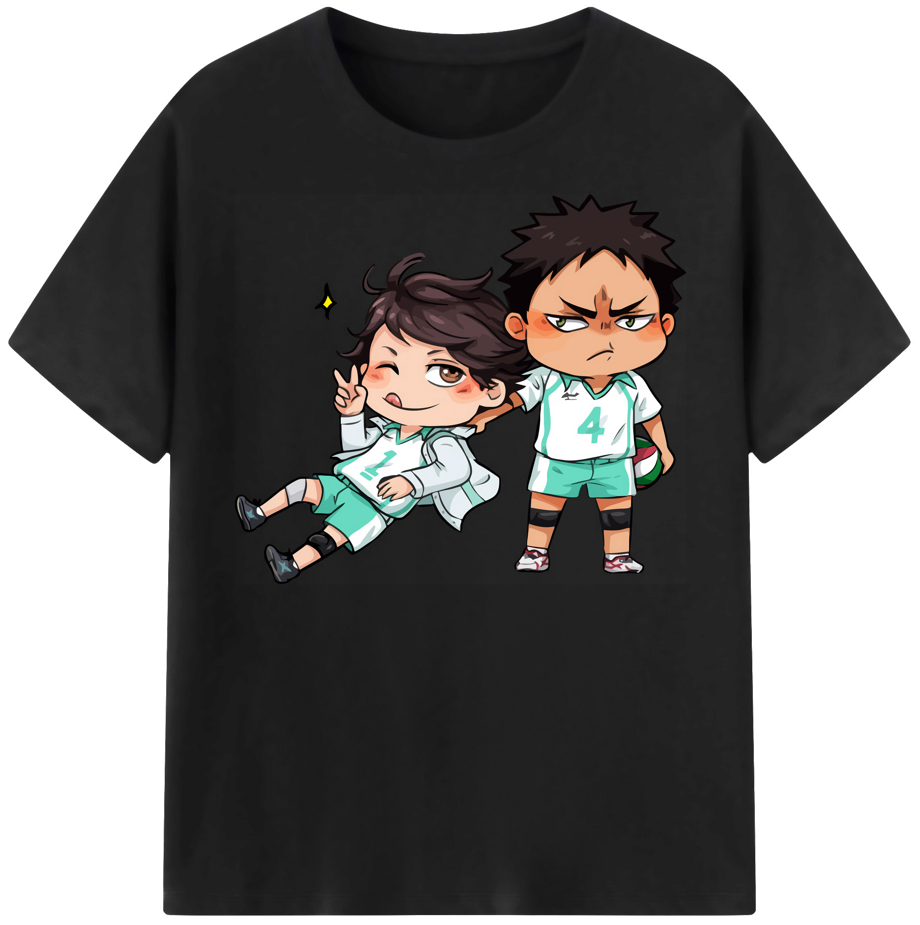（画像用） ハイキュー!! Haikyu!! レディースカジュアルプリントTシャツ（綿100％）