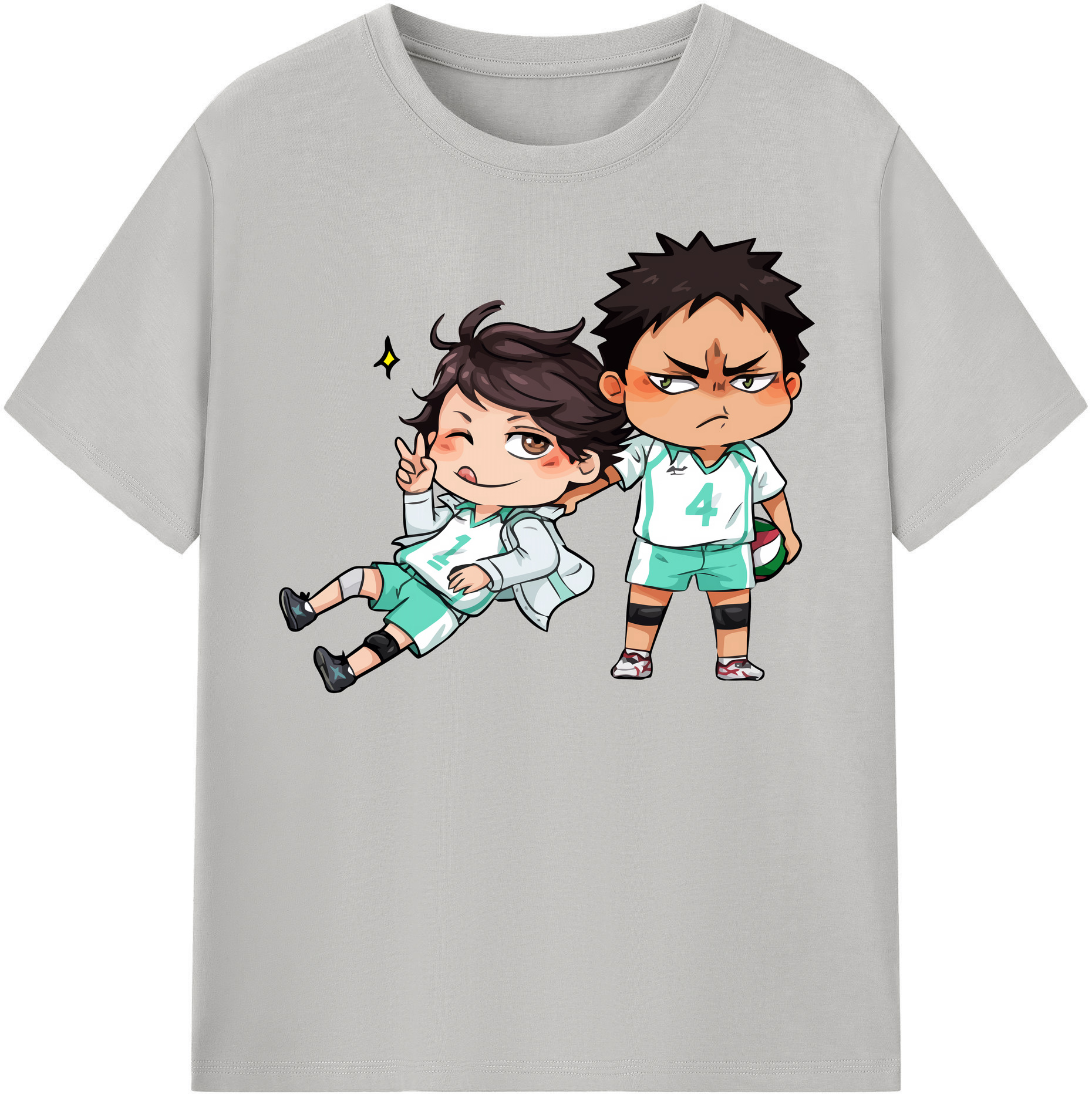 （画像用） ハイキュー!! Haikyu!! レディースカジュアルプリントTシャツ（綿100％）