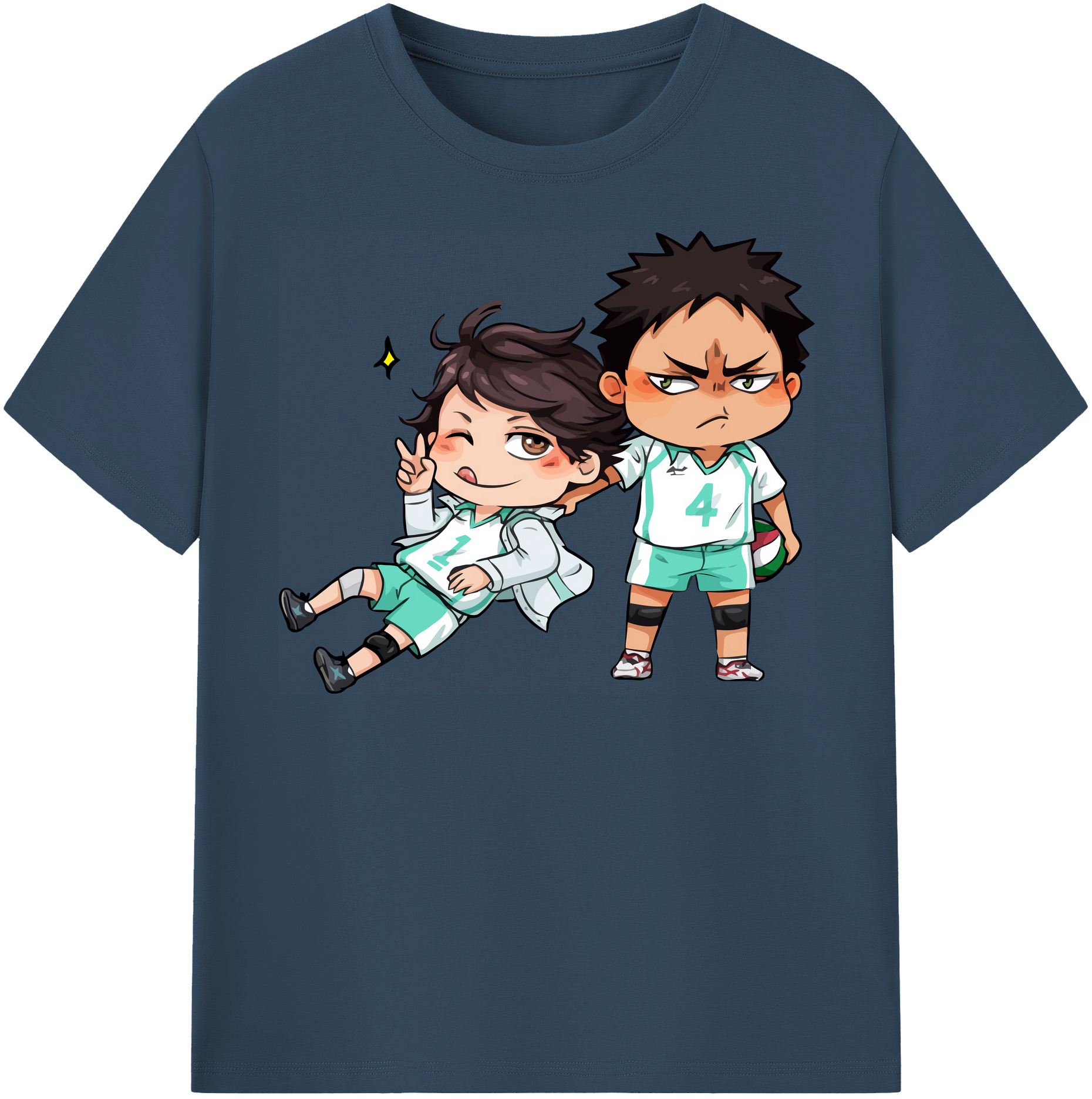 （画像用） ハイキュー!! Haikyu!! レディースカジュアルプリントTシャツ（綿100％）