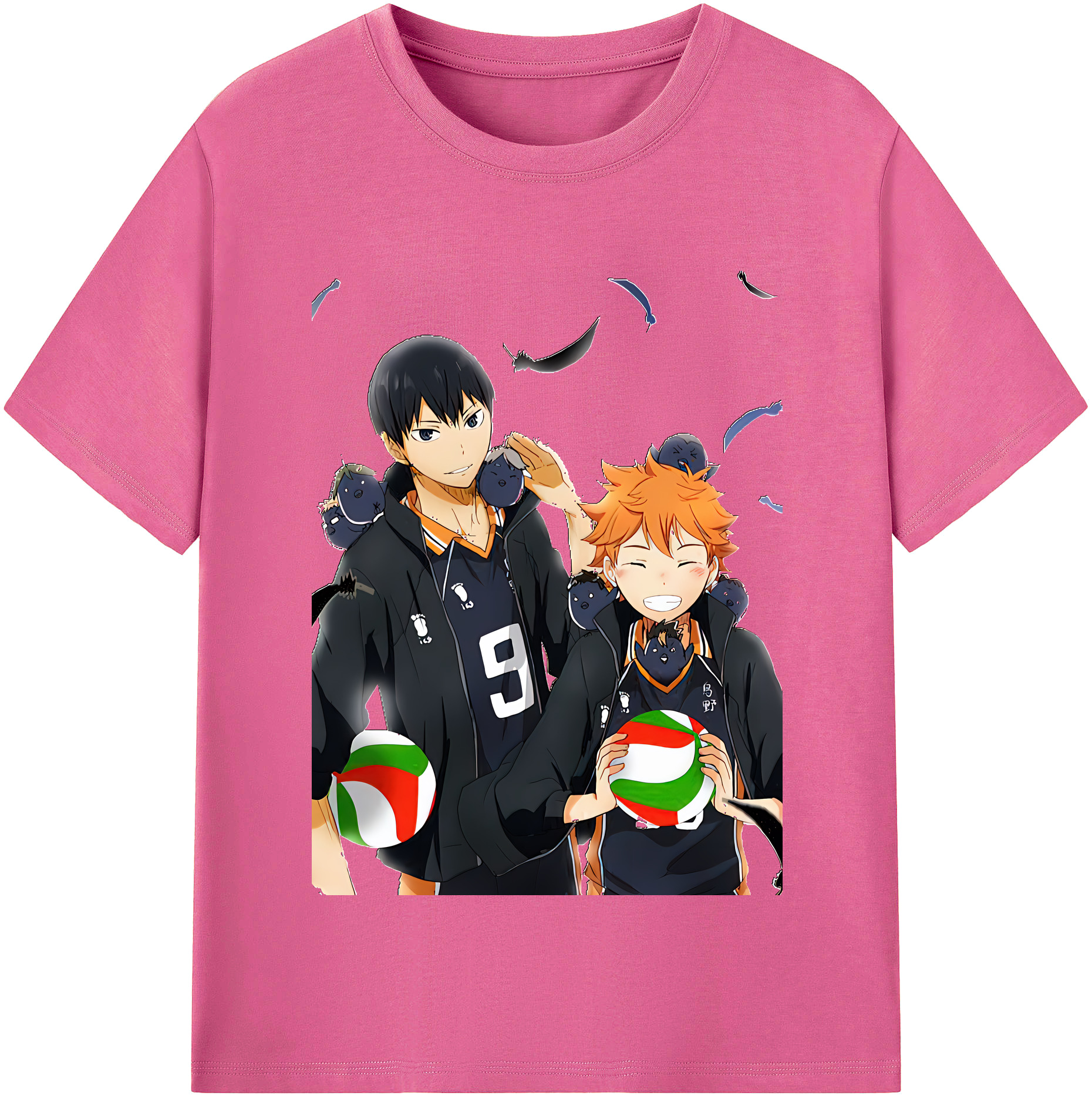 （画像用） ハイキュー!! Haikyu!! レディースカジュアルプリントTシャツ（綿100％）