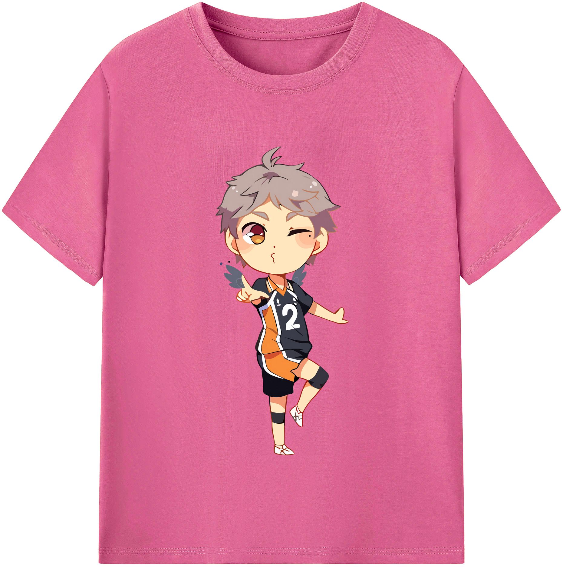 （画像用） ハイキュー!! Haikyu!! レディースカジュアルプリントTシャツ（綿100％）