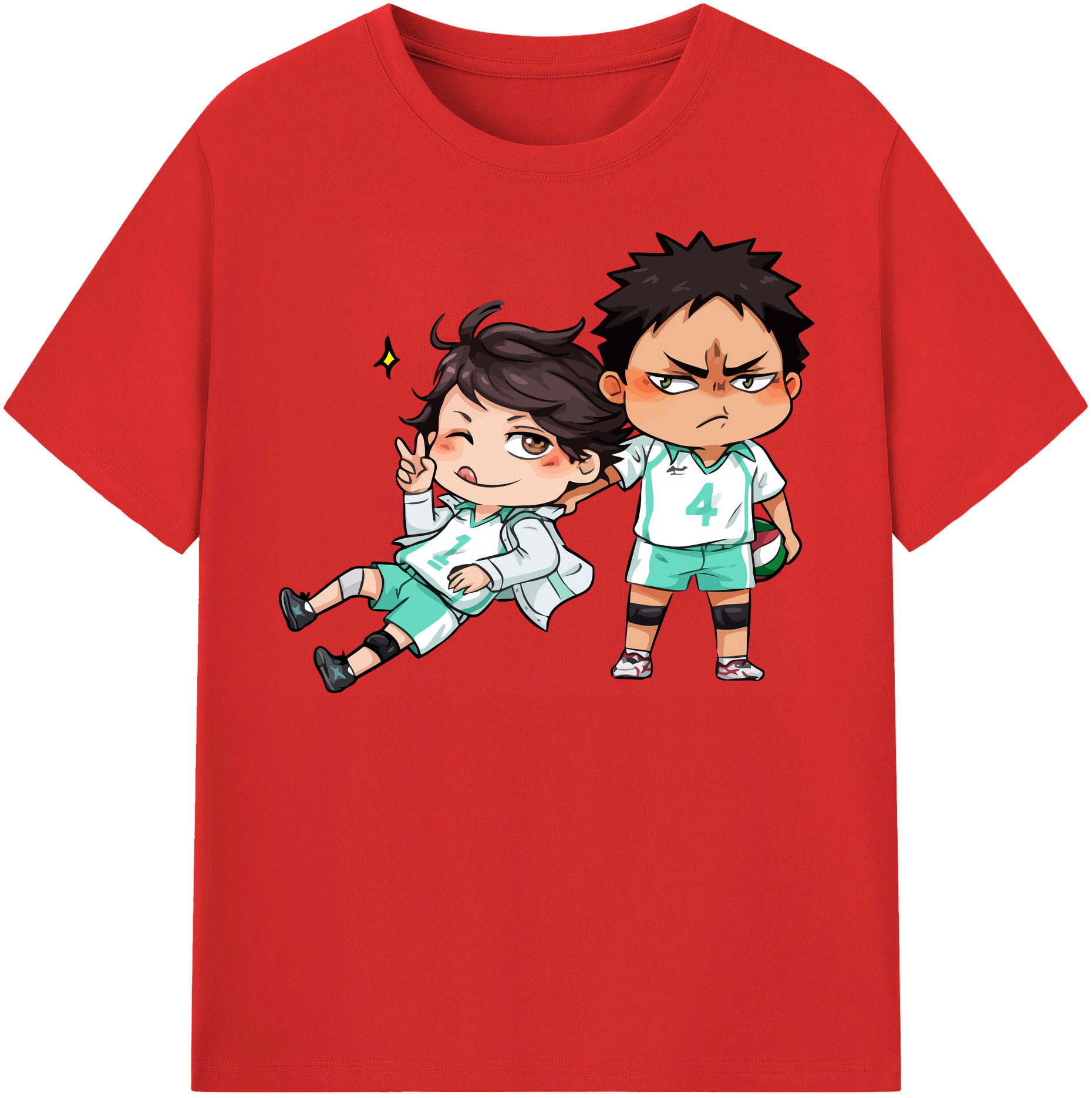 （画像用） ハイキュー!! Haikyu!! レディースカジュアルプリントTシャツ（綿100％）