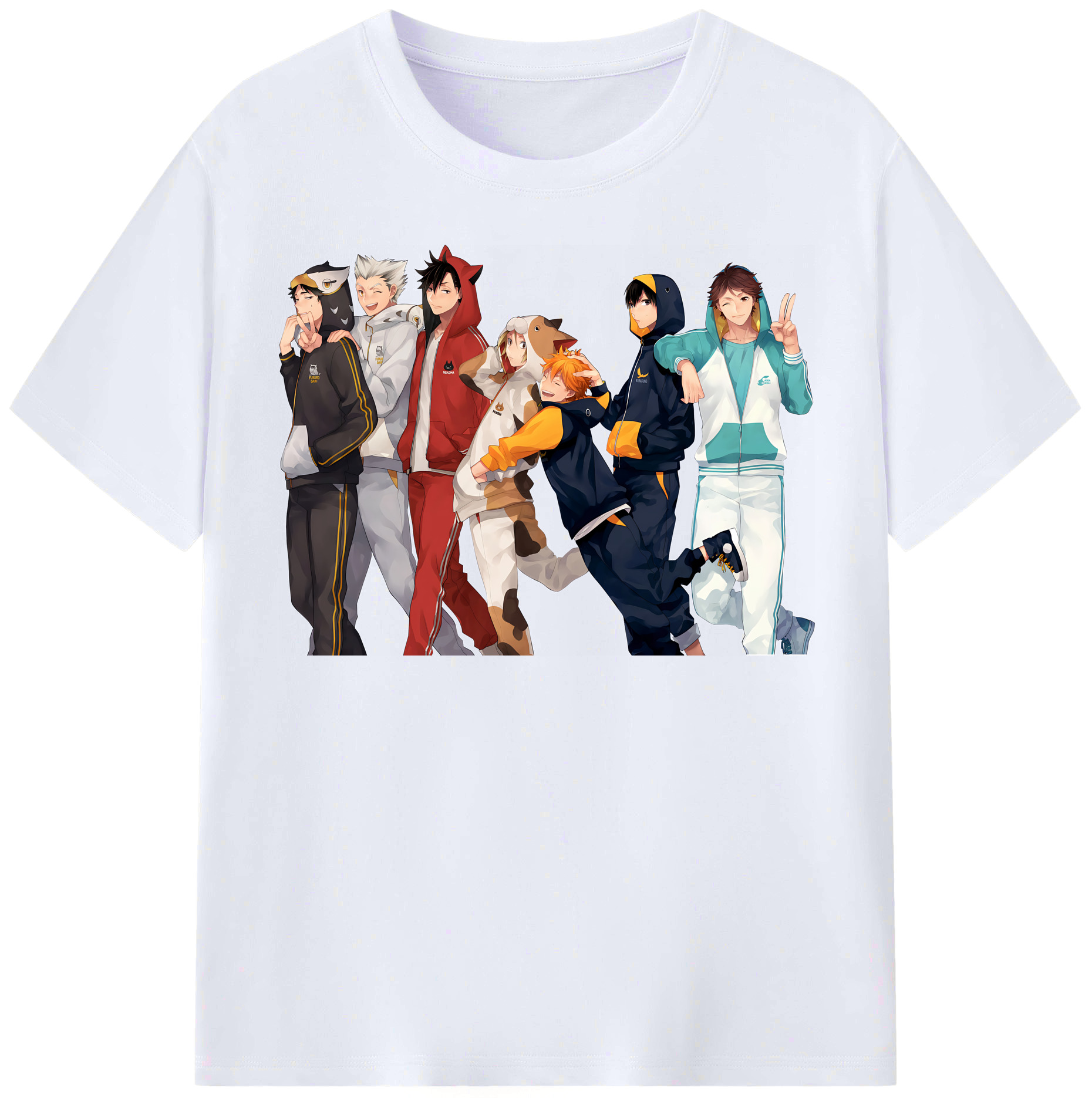 （画像用） ハイキュー!! Haikyu!! レディースカジュアルプリントTシャツ（綿100％）