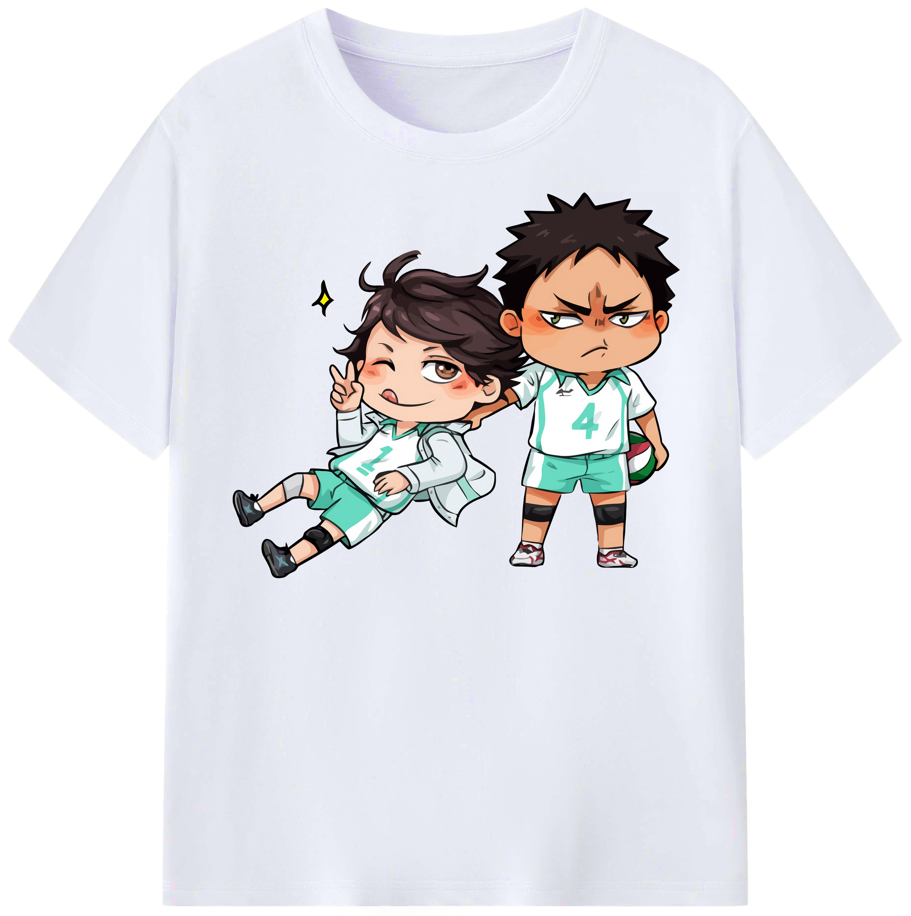 （画像用） ハイキュー!! Haikyu!! レディースカジュアルプリントTシャツ（綿100％）