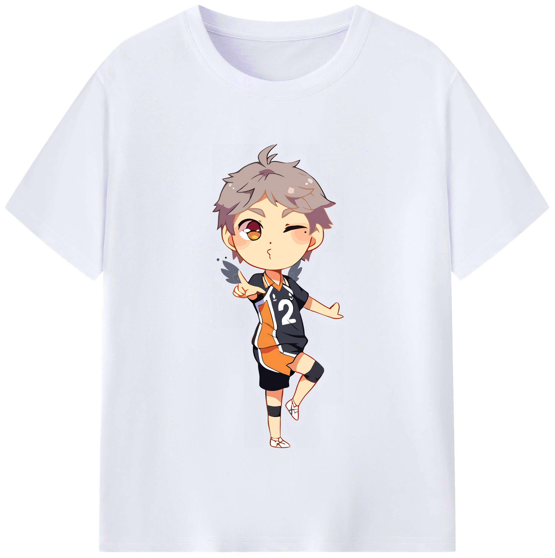（画像用） ハイキュー!! Haikyu!! レディースカジュアルプリントTシャツ（綿100％）