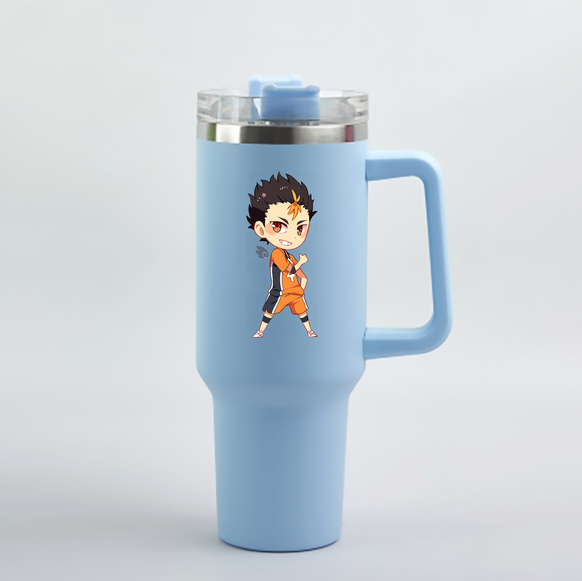 （画像用） ハイキュー!! Haikyu!! 1200mL車用タンブラー - クリスタルステッカー（プラスチックストロー付き）